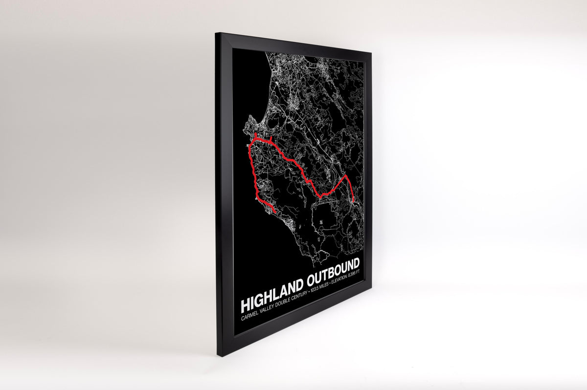 Carmel Valley Double Century Highland Outbound Poster -  Grid Style