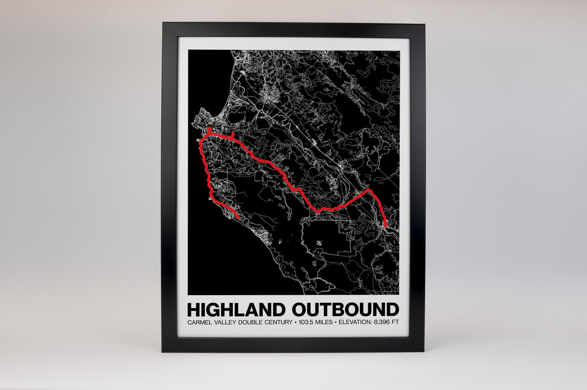 Carmel Valley Double Century Highland Outbound Poster -  Grid Style