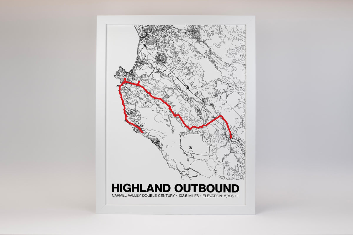 Carmel Valley Double Century Highland Outbound Poster -  Grid Style