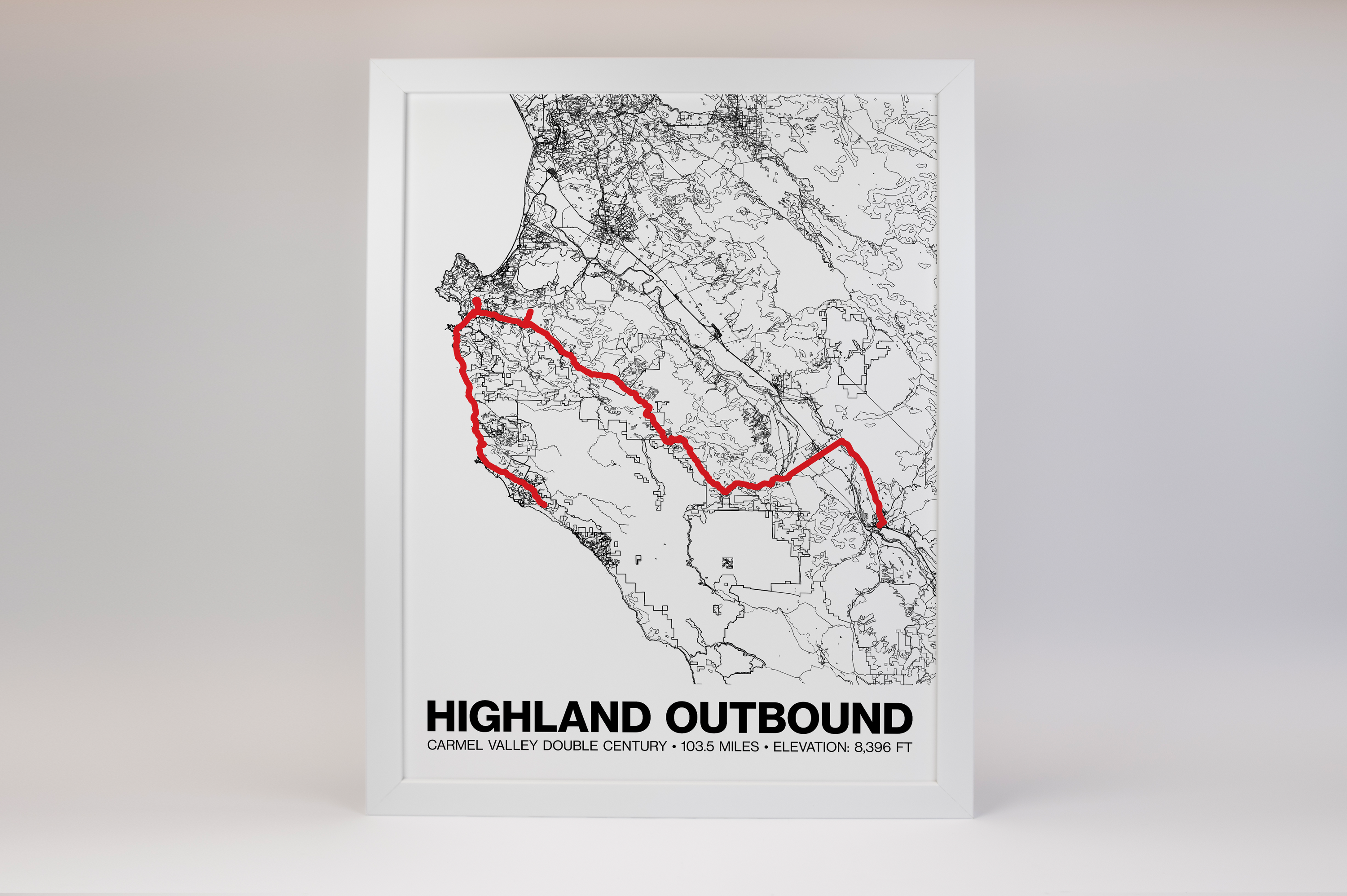 Carmel Valley Double Century Highland Outbound Poster -  Grid Style
