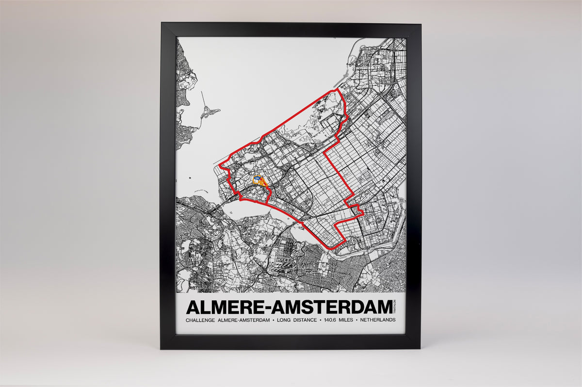 Challenge Almere-Amsterdam Long Distance Poster - Grid Style