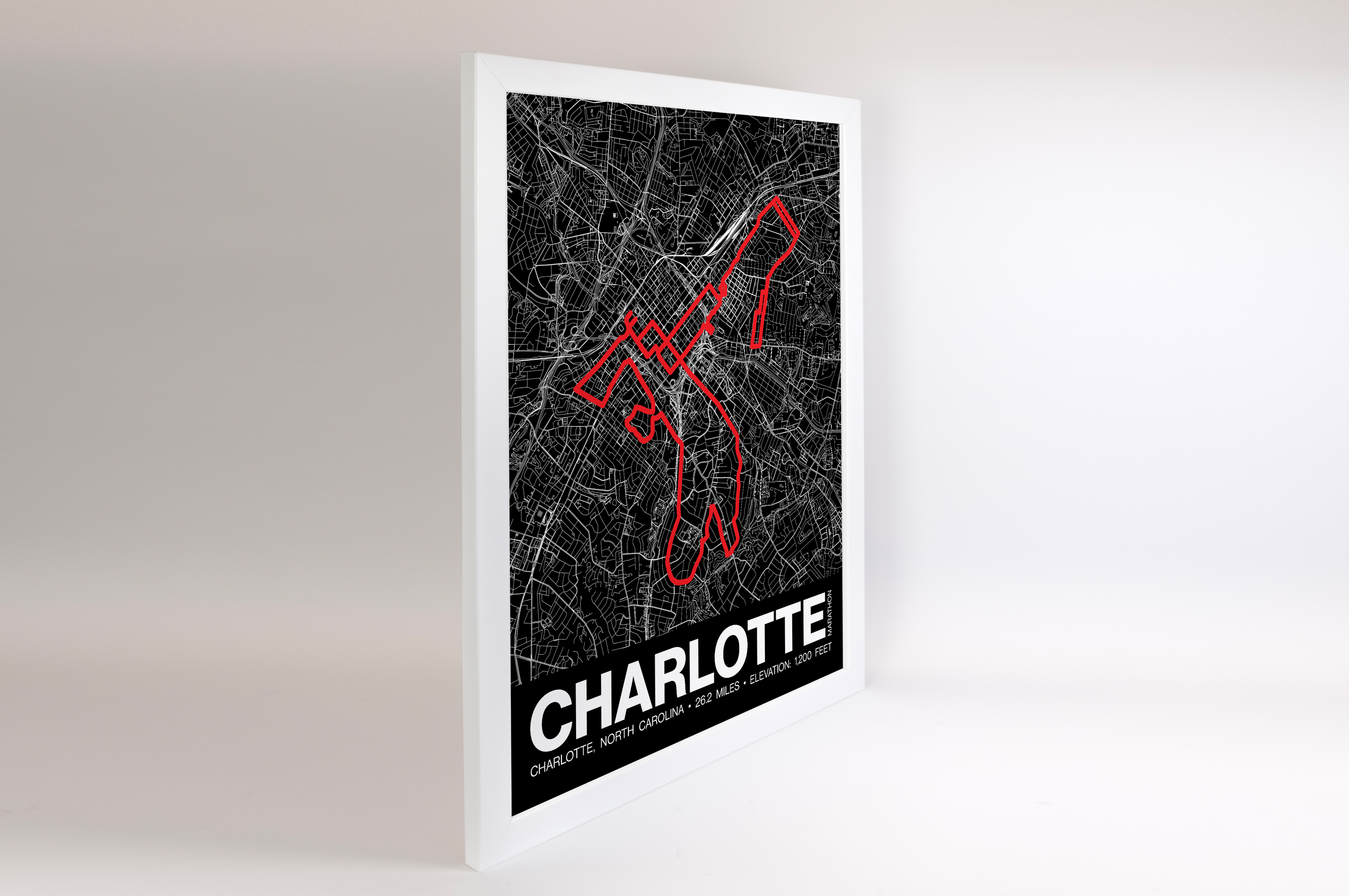 Charlotte Marathon Poster - Grid Style