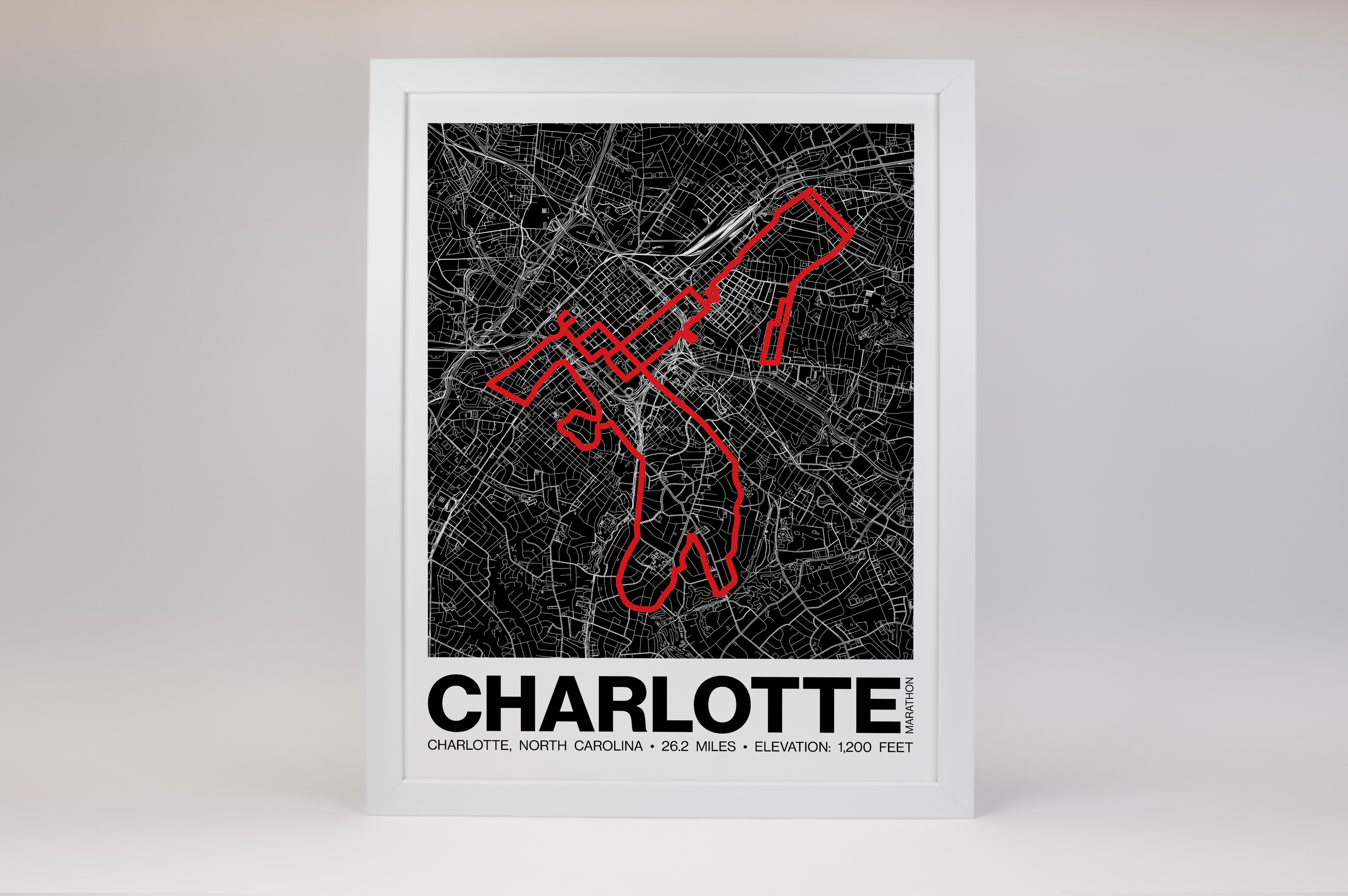 Charlotte Marathon Poster - Grid Style