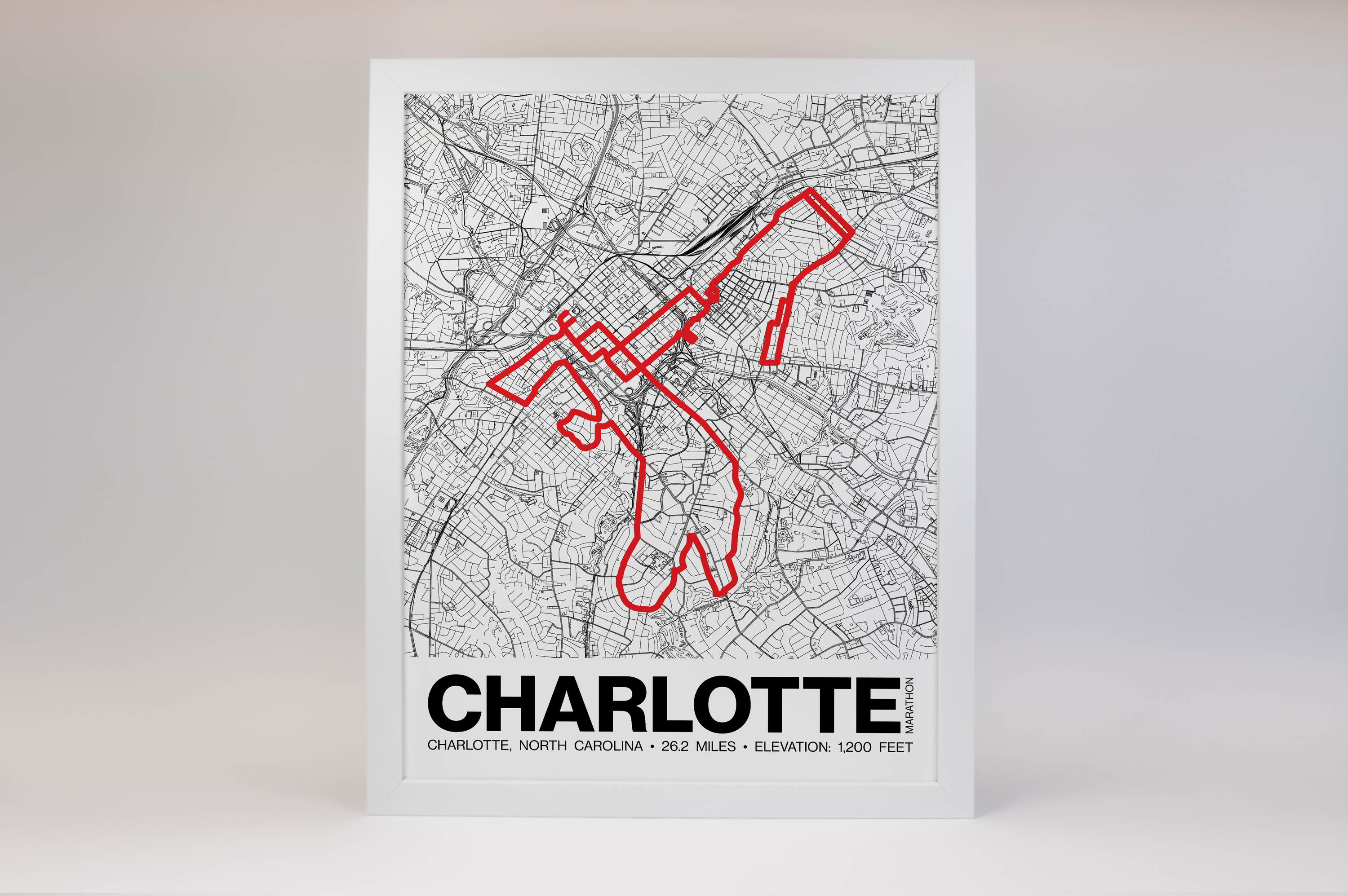 Charlotte Marathon Poster - Grid Style
