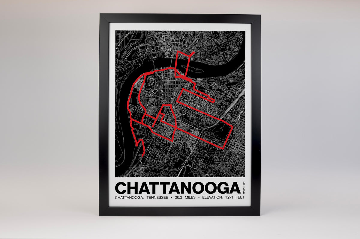 Chattanooga Marathon Poster - Grid Style