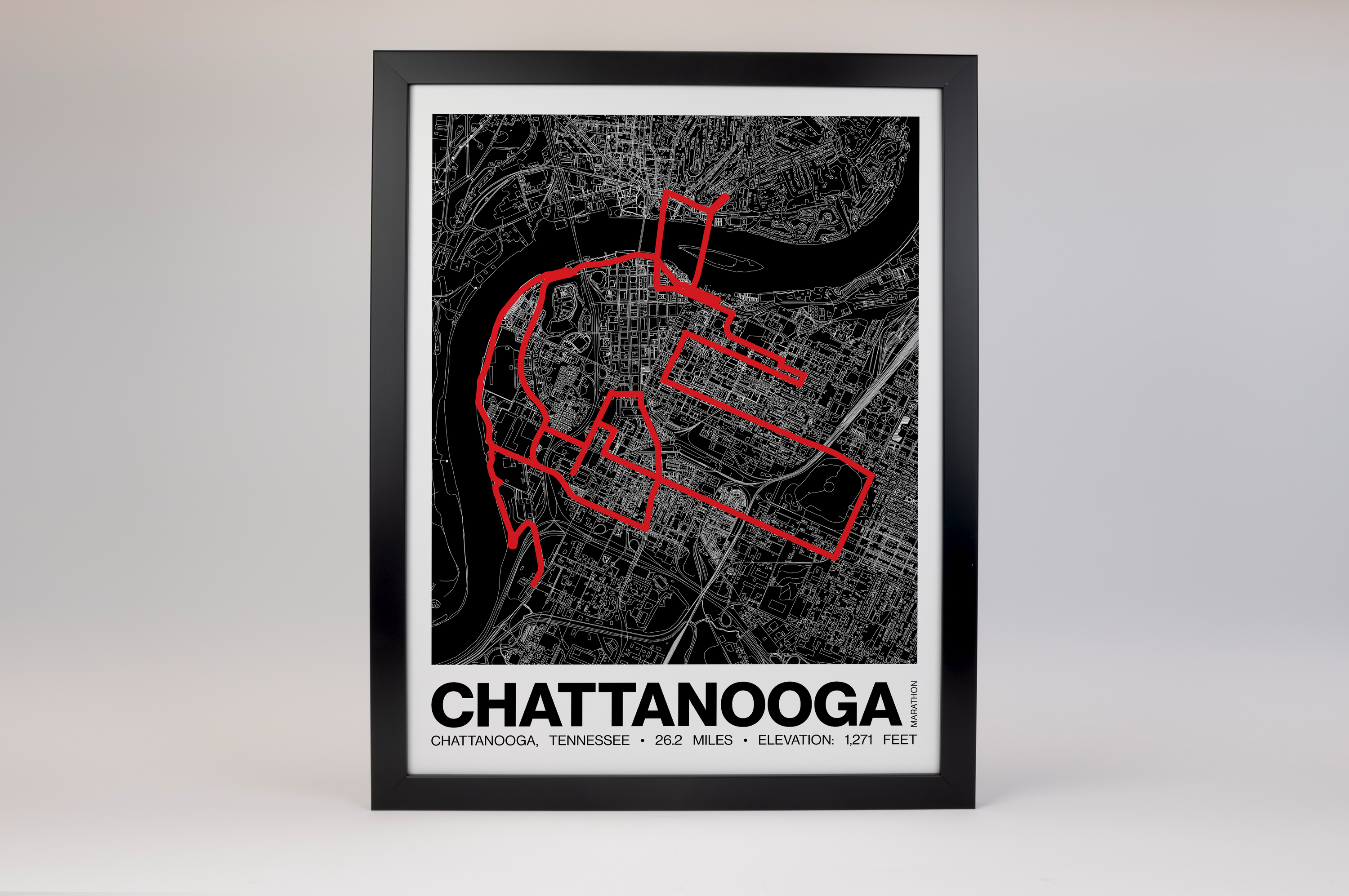 Chattanooga Marathon Poster - Grid Style