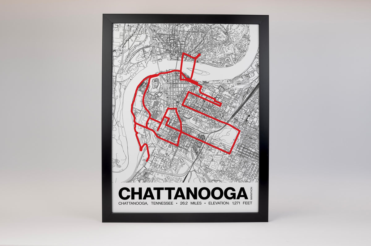 Chattanooga Marathon Poster - Grid Style
