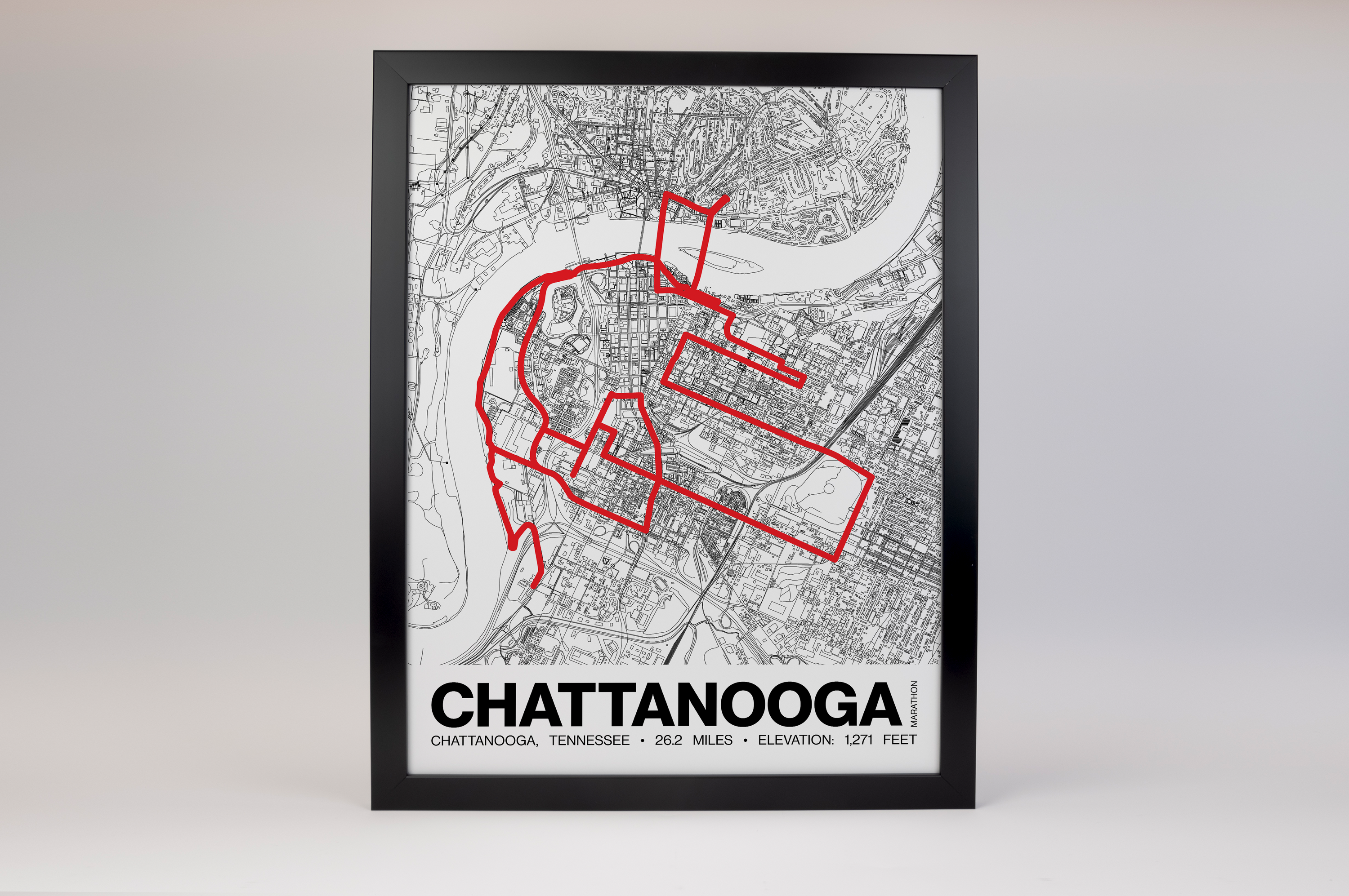 Chattanooga Marathon Poster - Grid Style