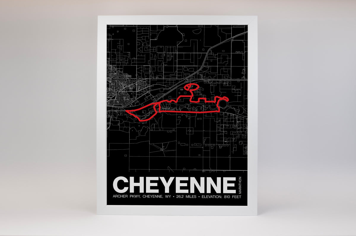 Cheyenne Marathon Poster - Grid Style