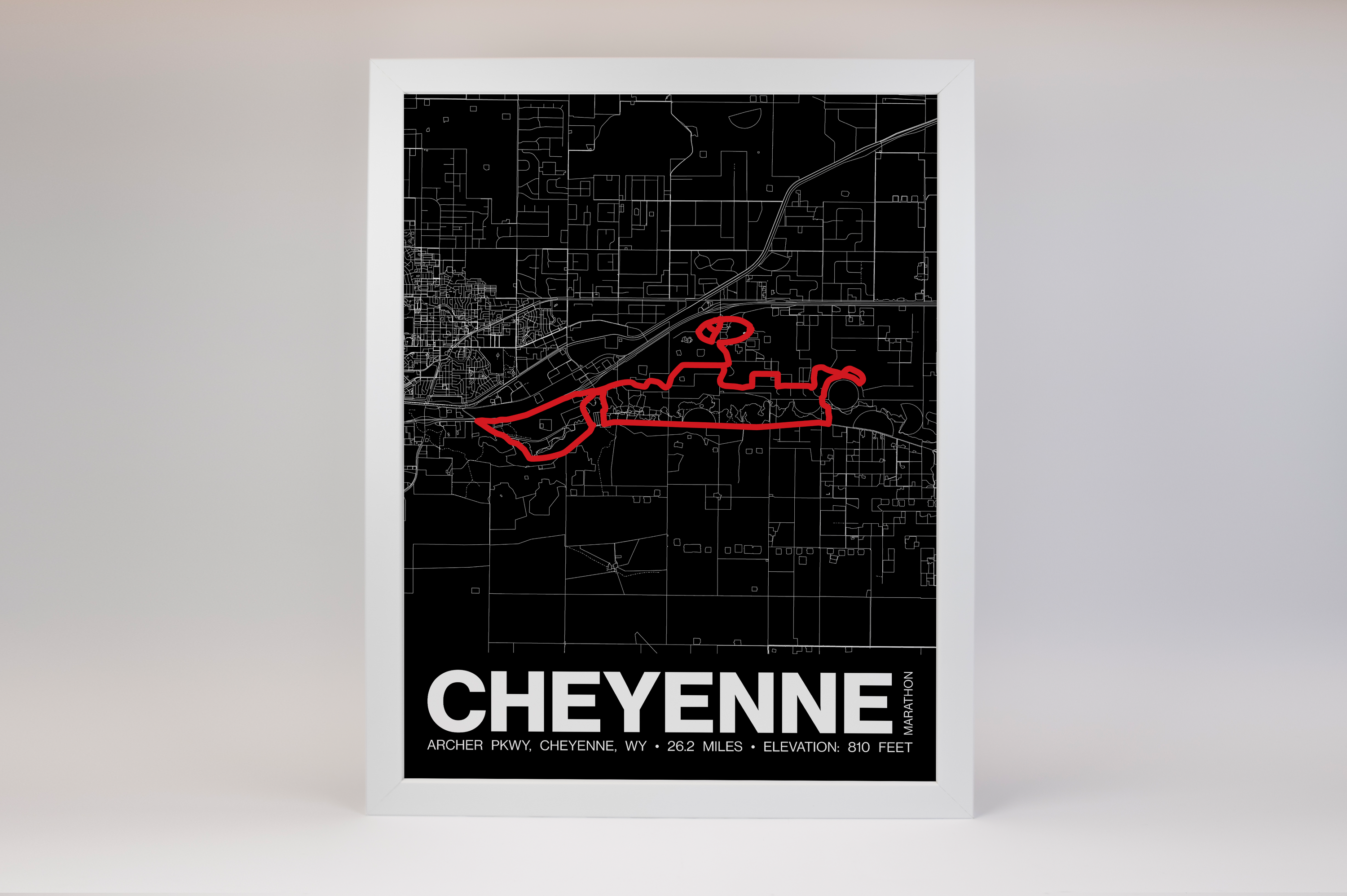 Cheyenne Marathon Poster - Grid Style