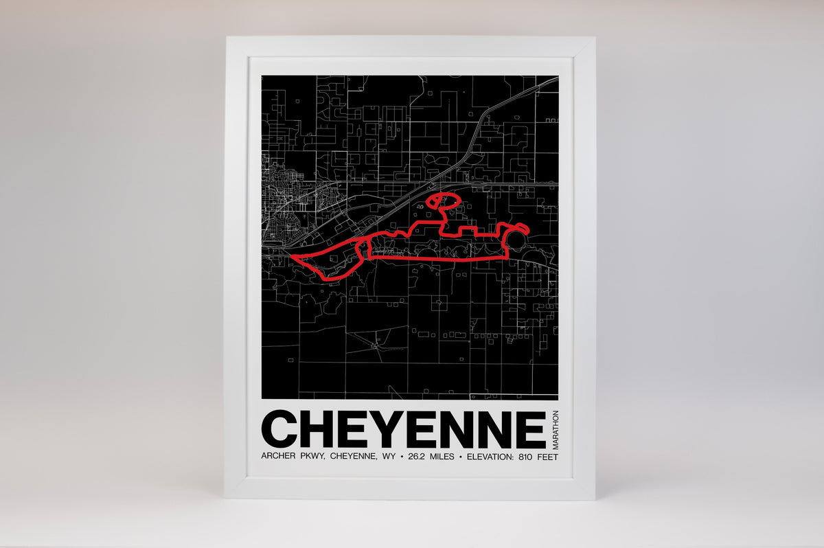 Cheyenne Marathon Poster - Grid Style