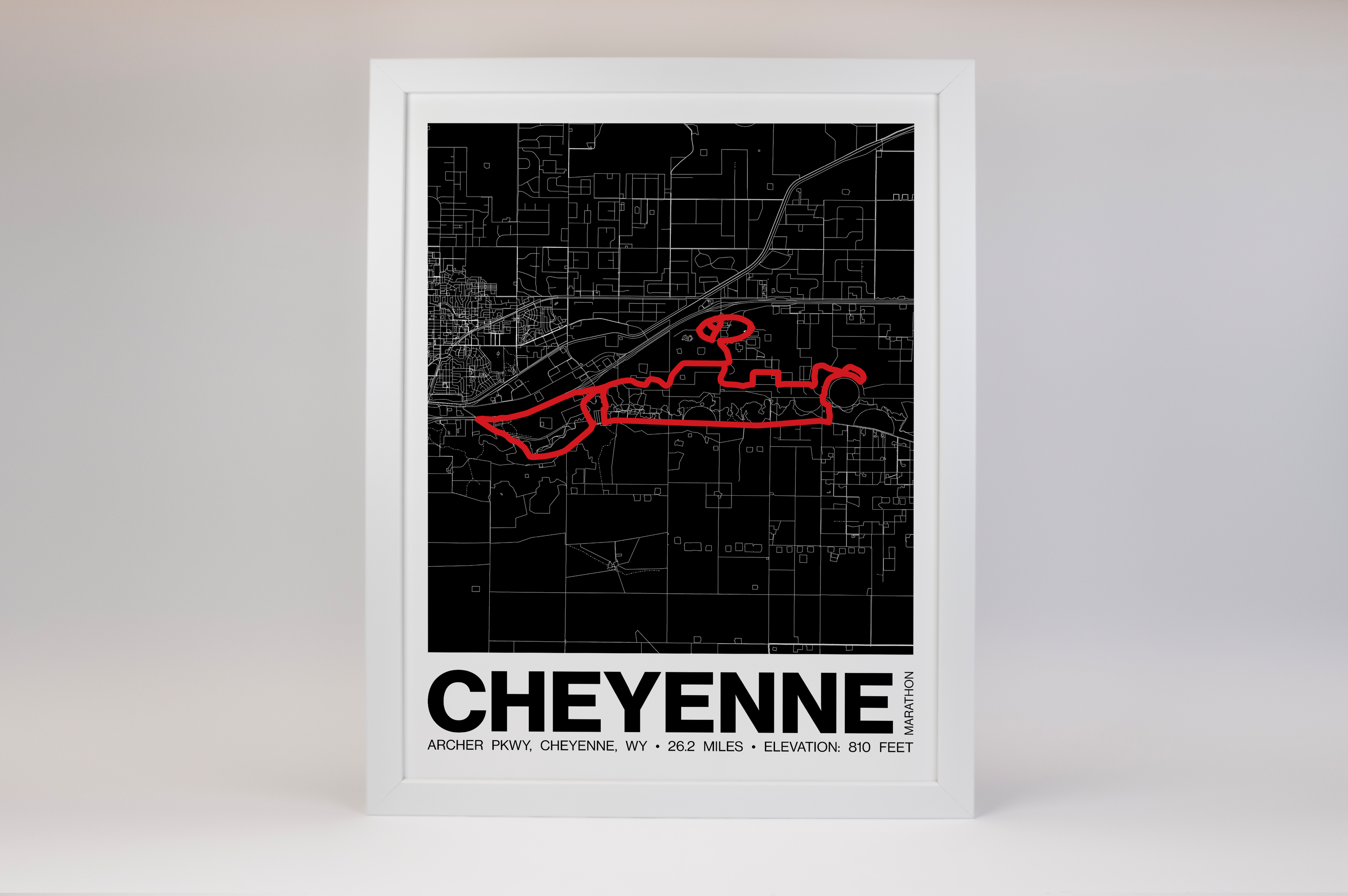 Cheyenne Marathon Poster - Grid Style