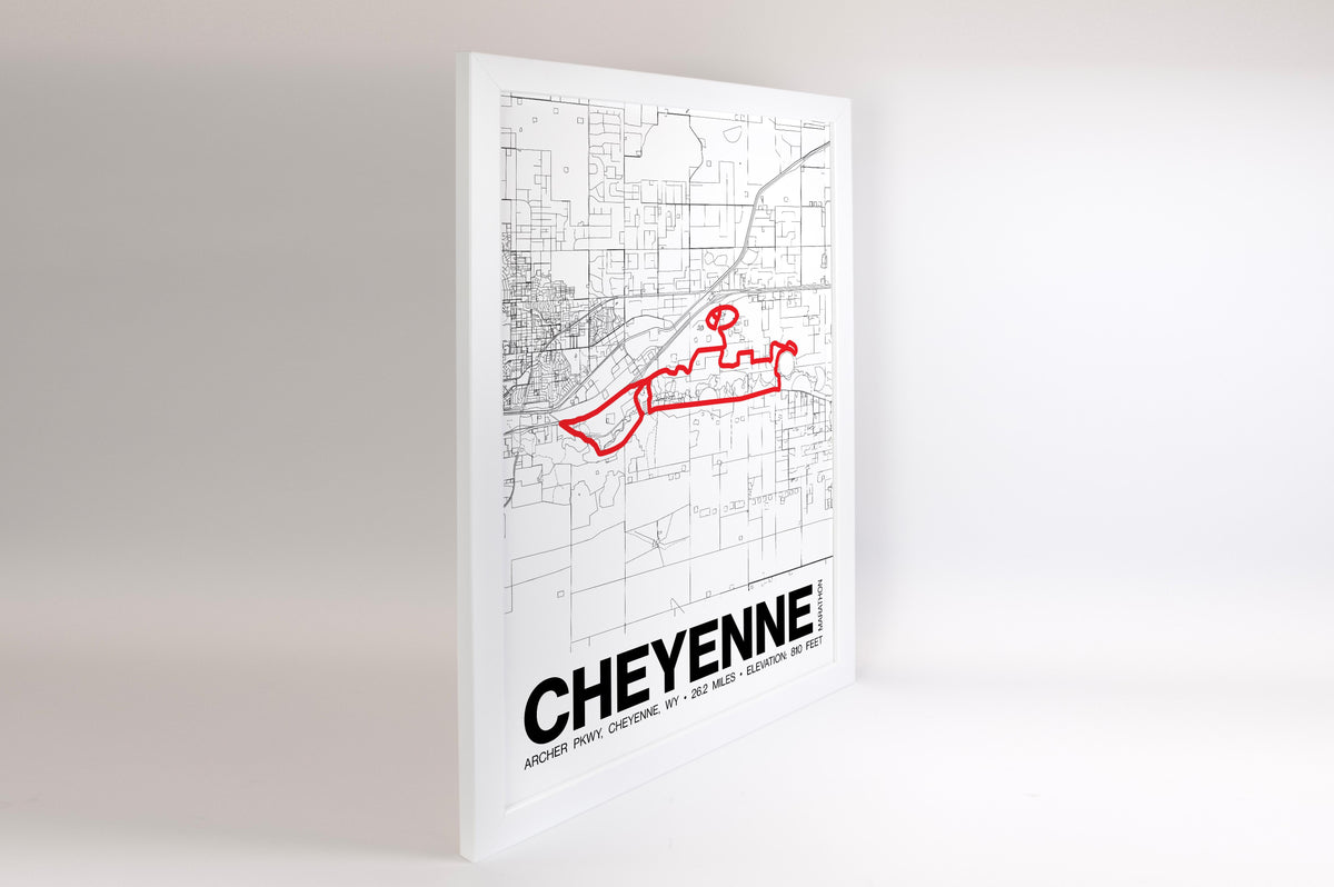 Cheyenne Marathon Poster - Grid Style