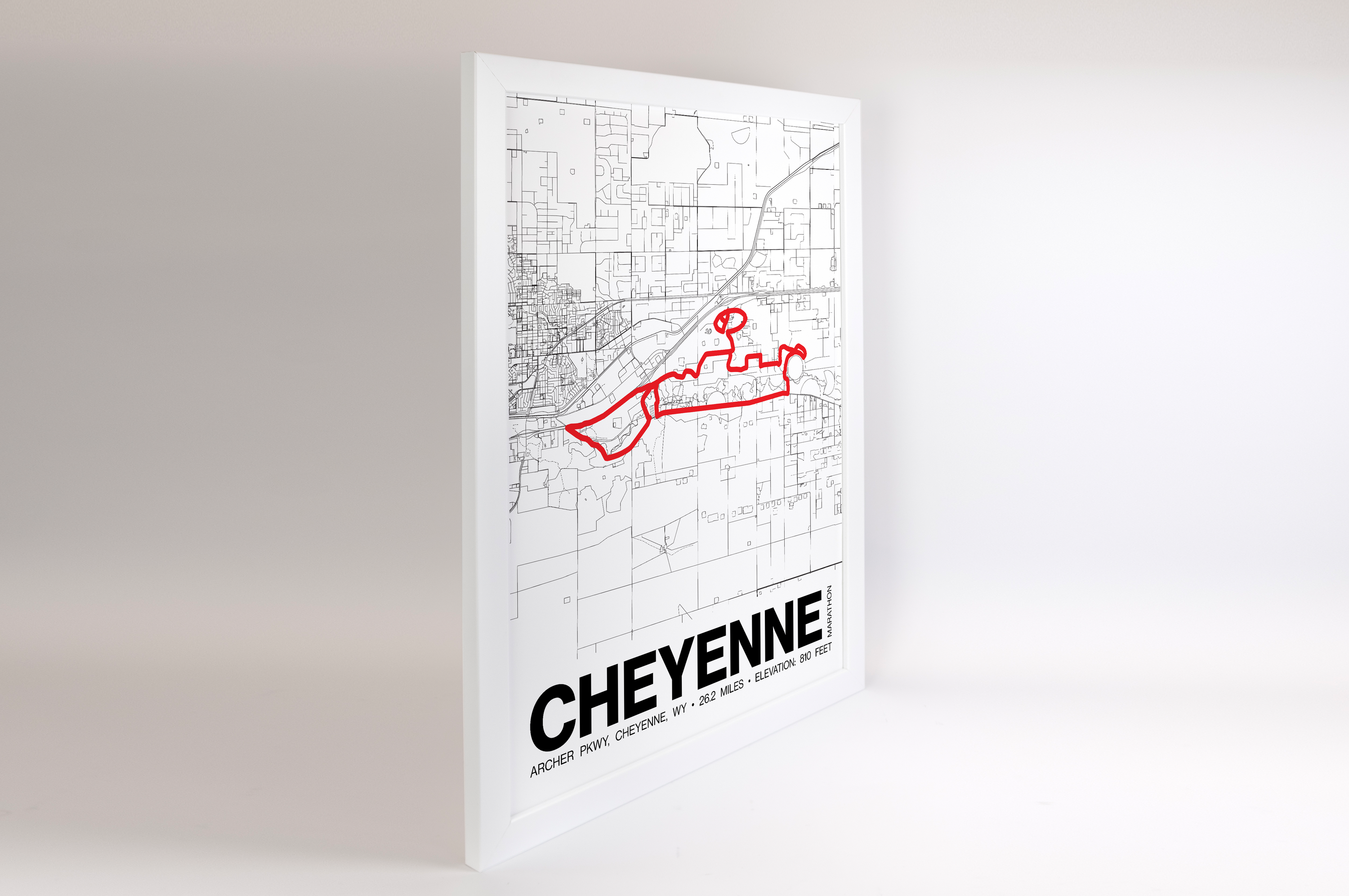 Cheyenne Marathon Poster - Grid Style