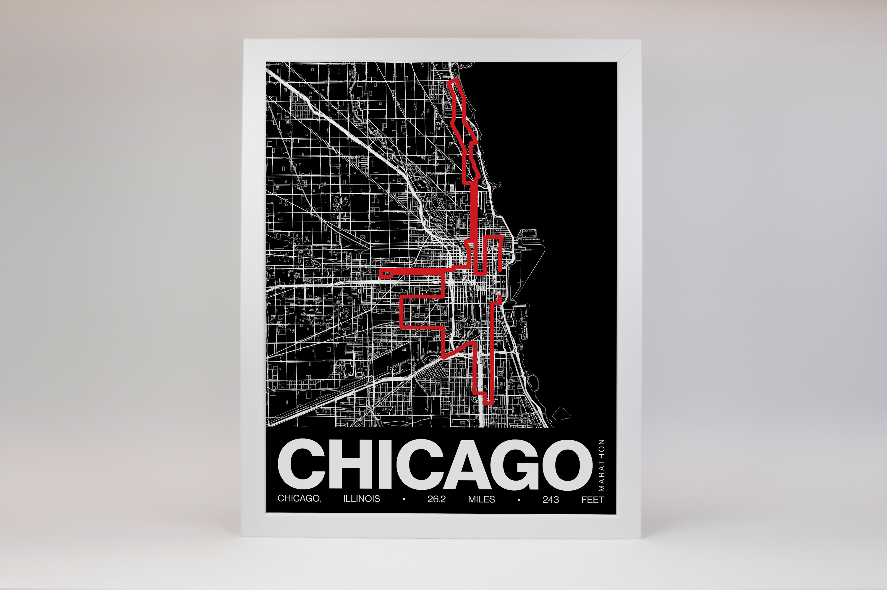 Chicago Marathon Poster - Grid Style