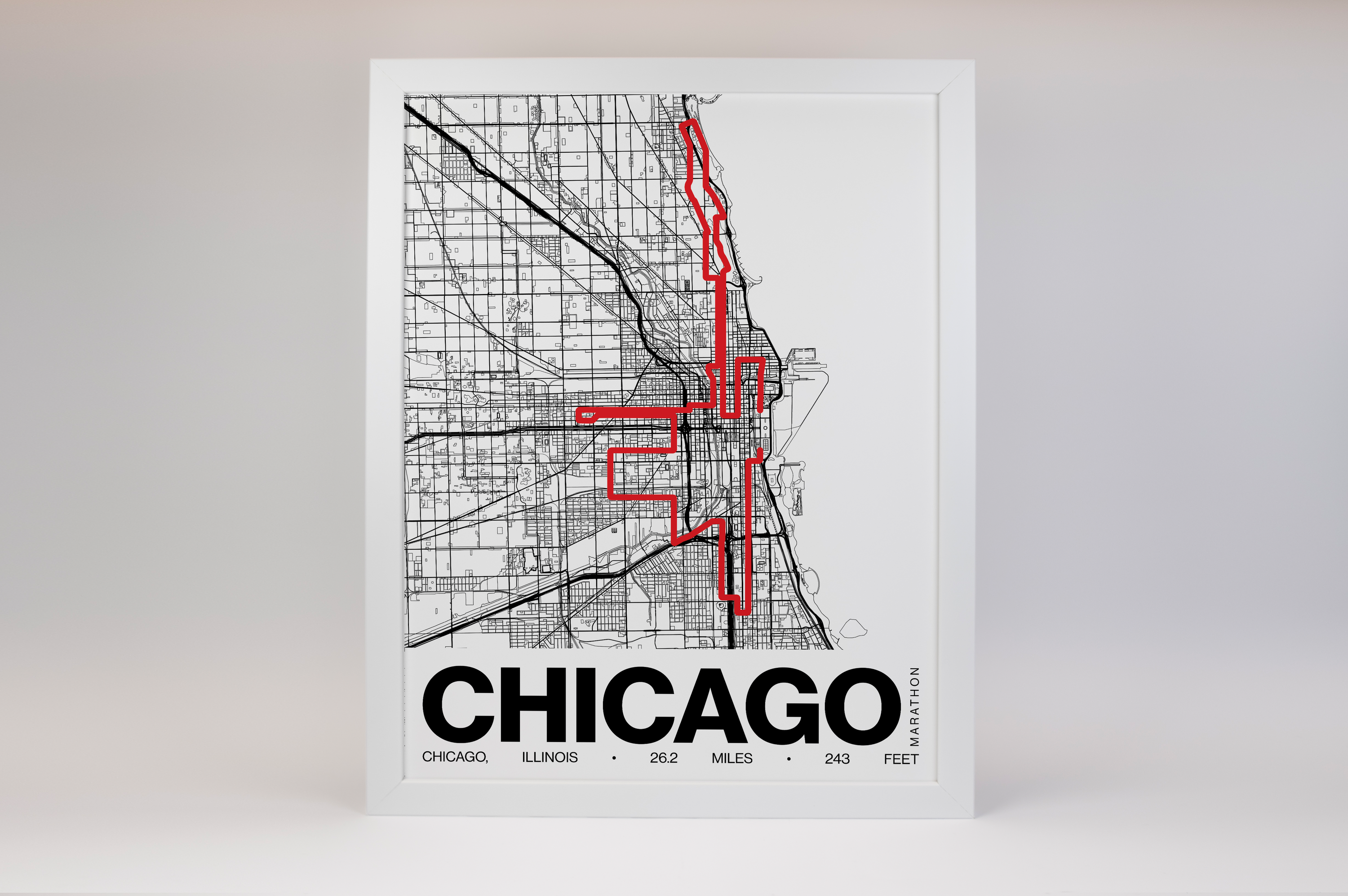 Chicago Marathon Poster - Grid Style
