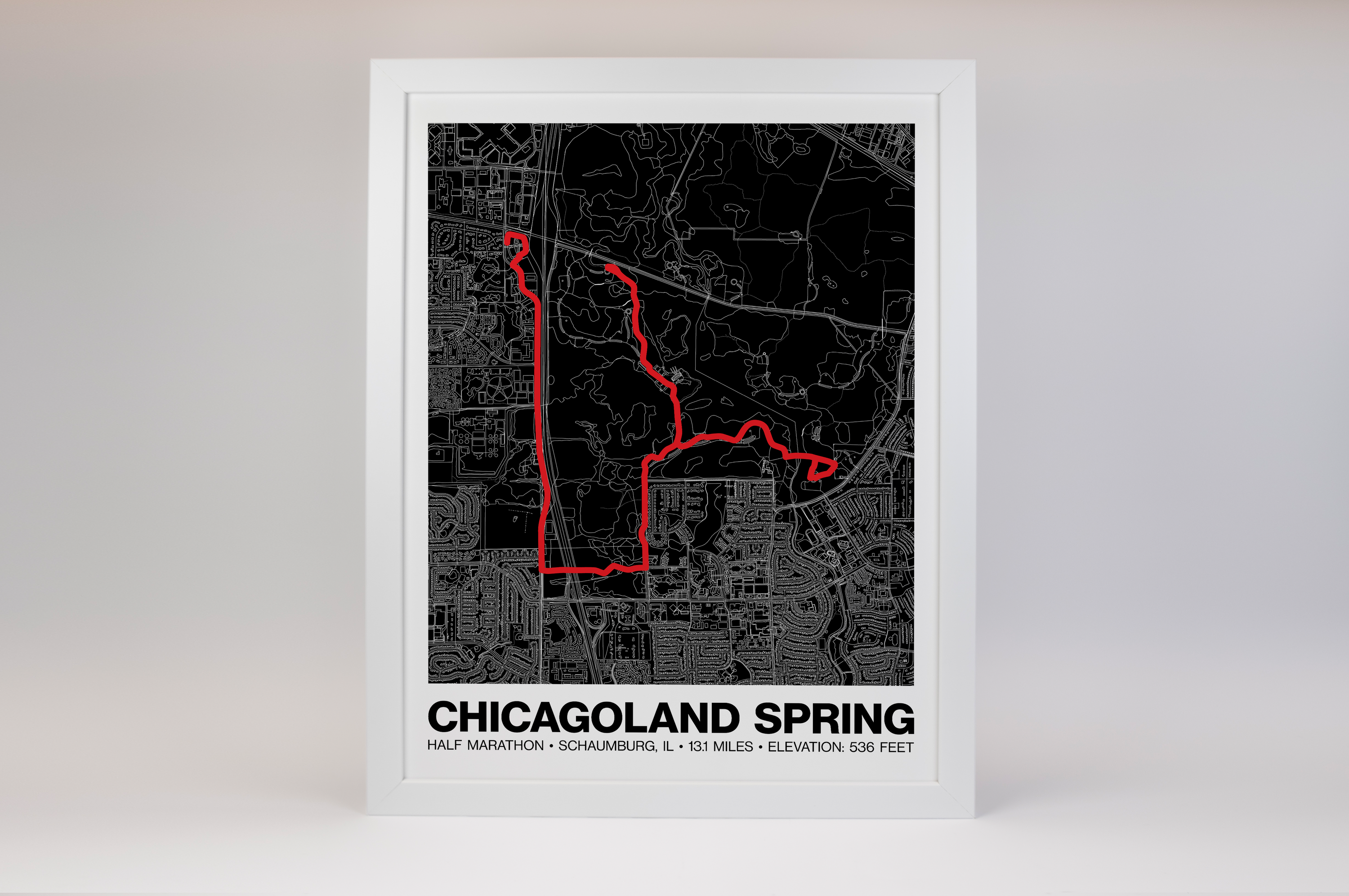 Chicagoland Spring Half Marathon Poster - Grid Style
