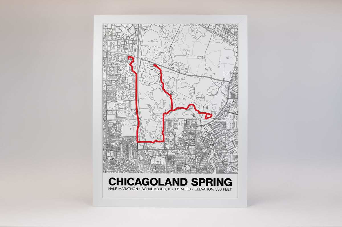 Chicagoland Spring Half Marathon Poster - Grid Style