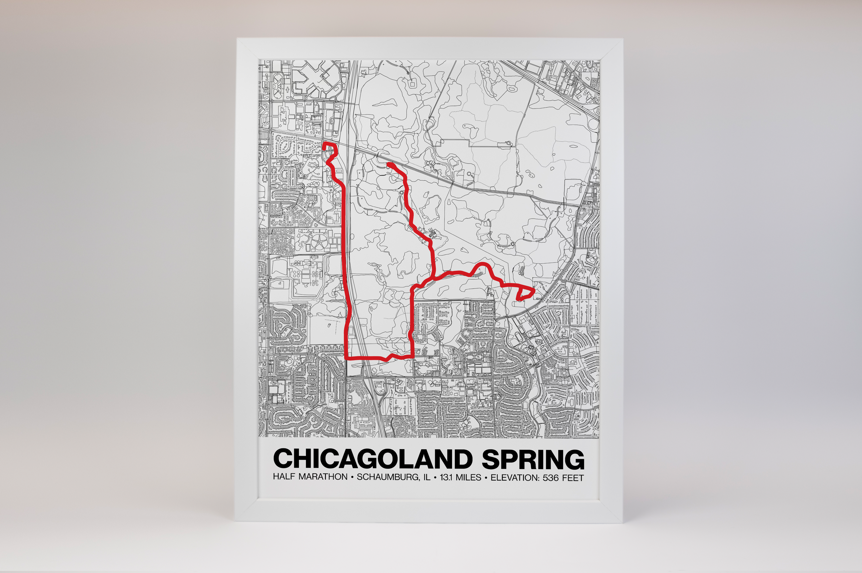 Chicagoland Spring Half Marathon Poster - Grid Style