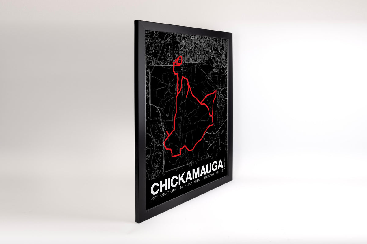 Chickamauga Battlefield Marathon Poster - Grid Style