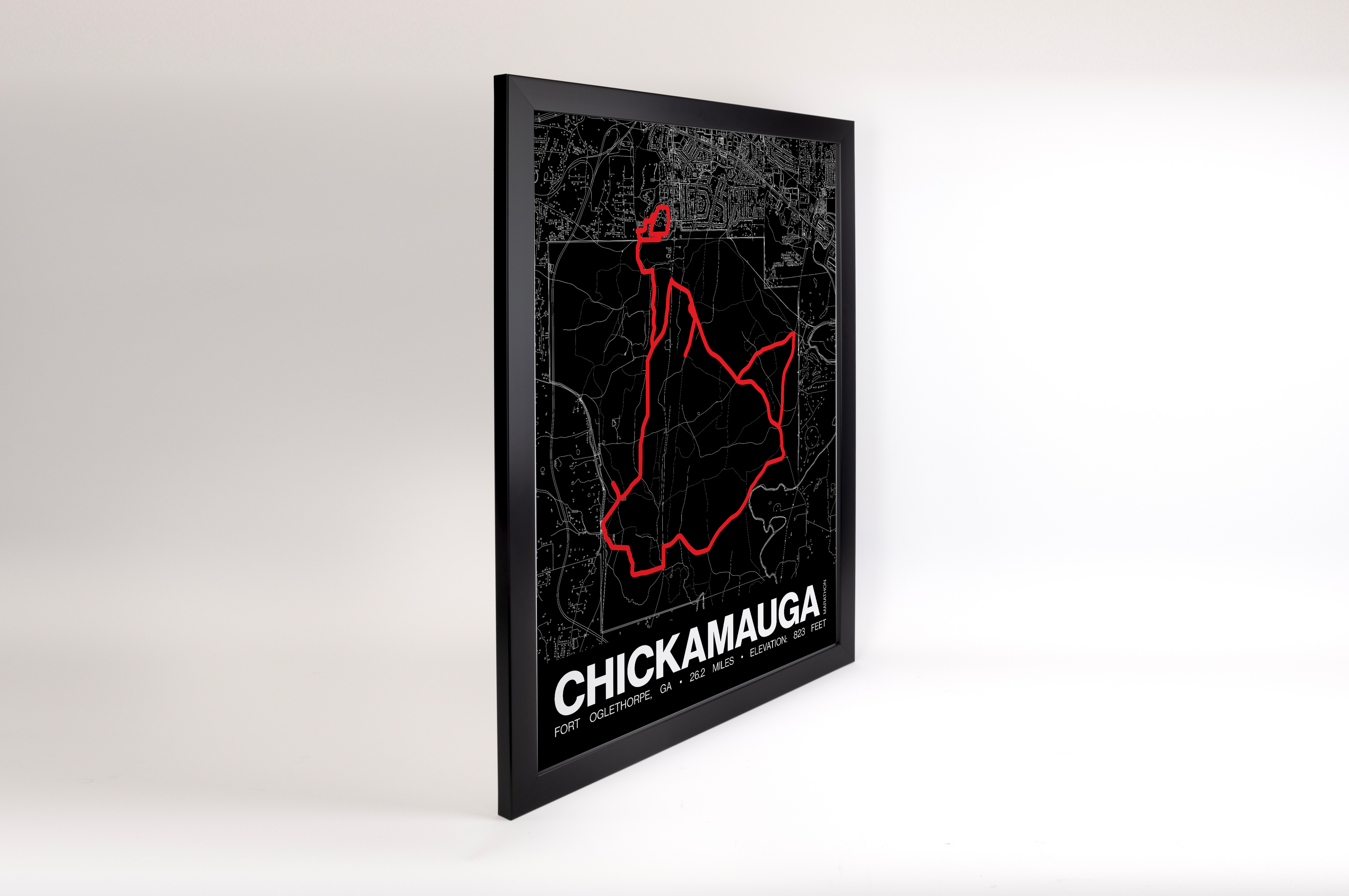 Chickamauga Battlefield Marathon Poster - Grid Style