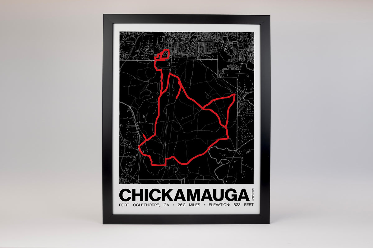 Chickamauga Battlefield Marathon Poster - Grid Style
