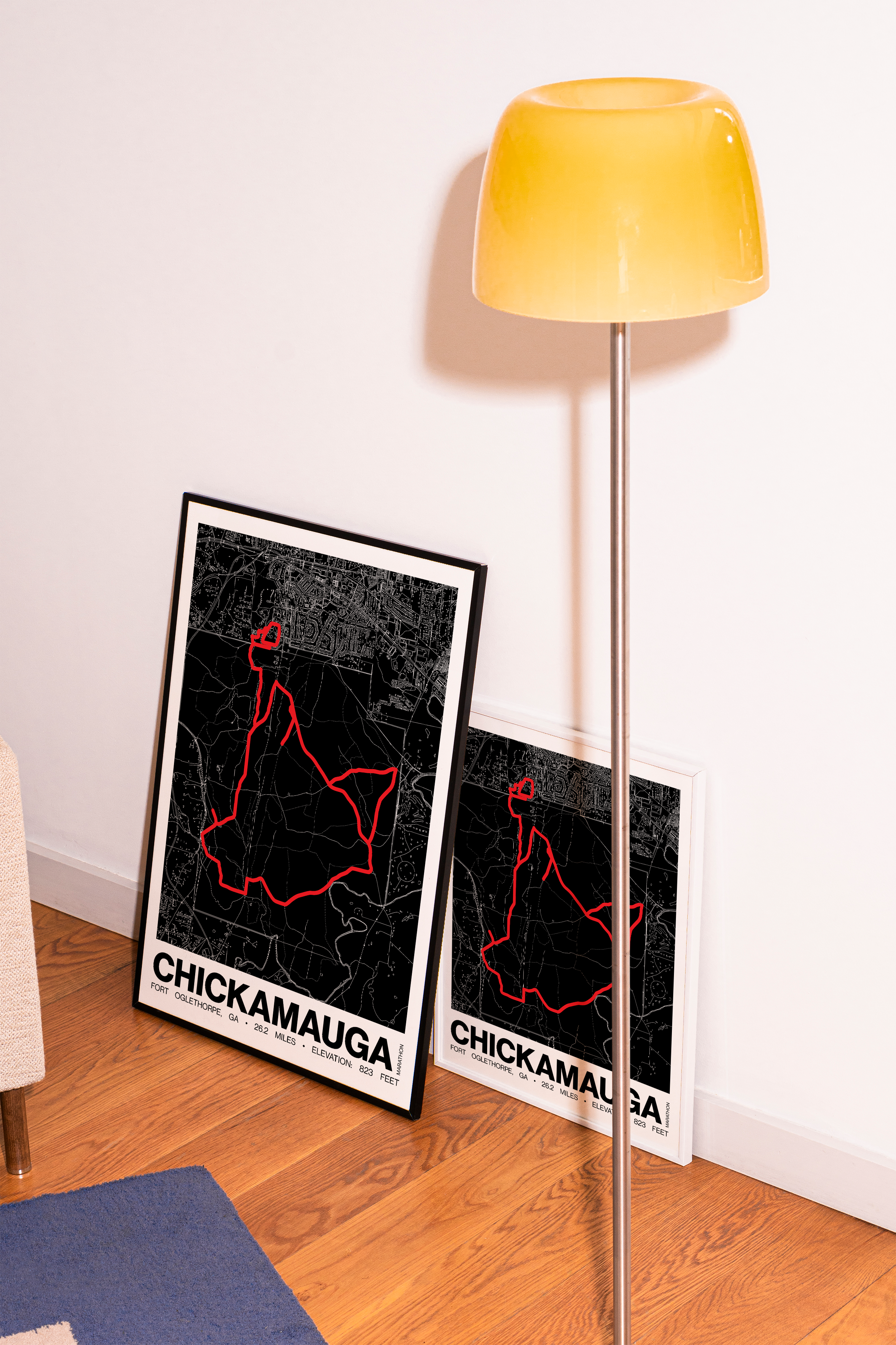 Chickamauga Battlefield Marathon Poster - Grid Style