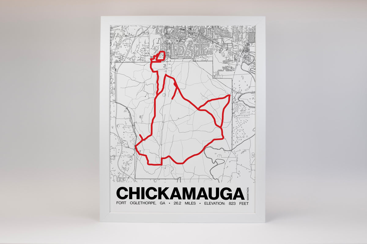 Chickamauga Battlefield Marathon Poster - Grid Style