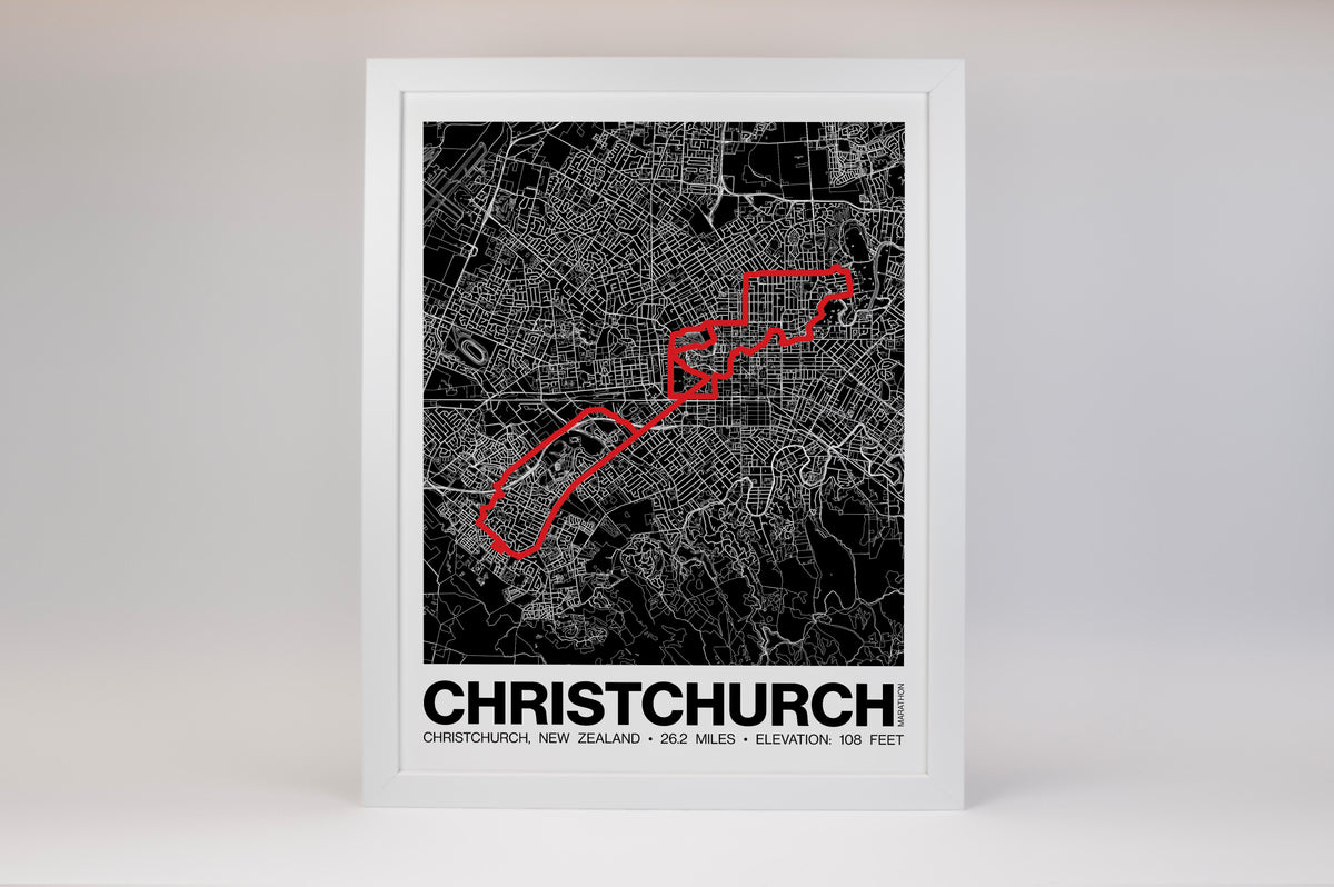 Christchurch Marathon Poster - Grid Style