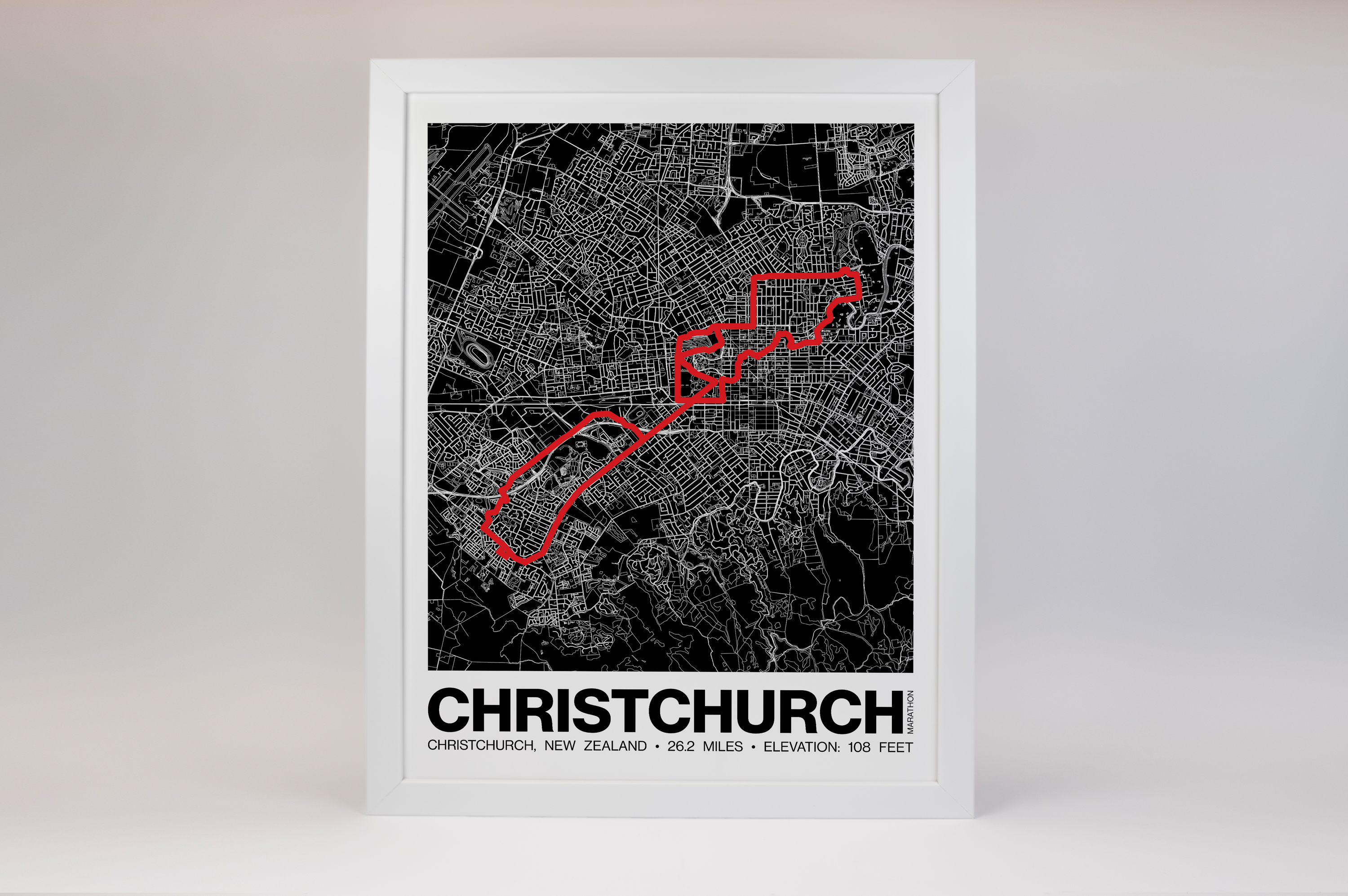Christchurch Marathon Poster - Grid Style