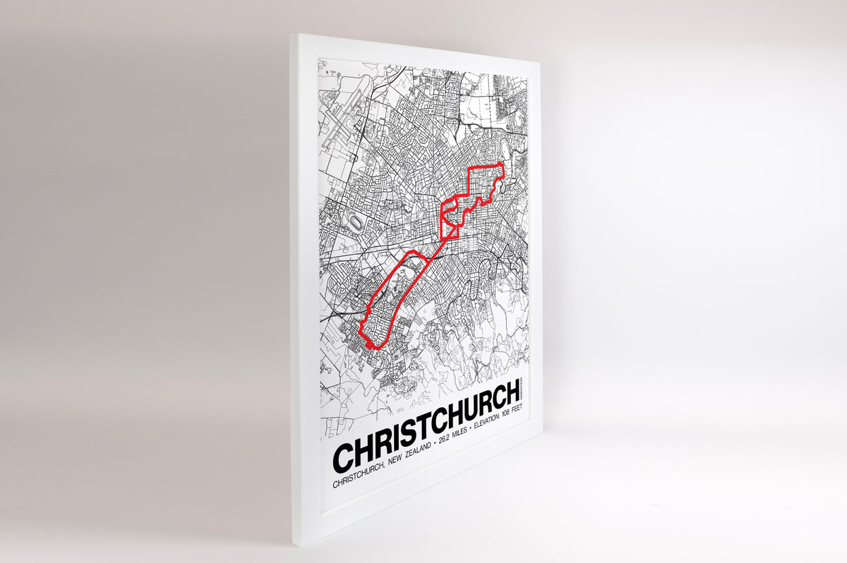 Christchurch Marathon Poster - Grid Style