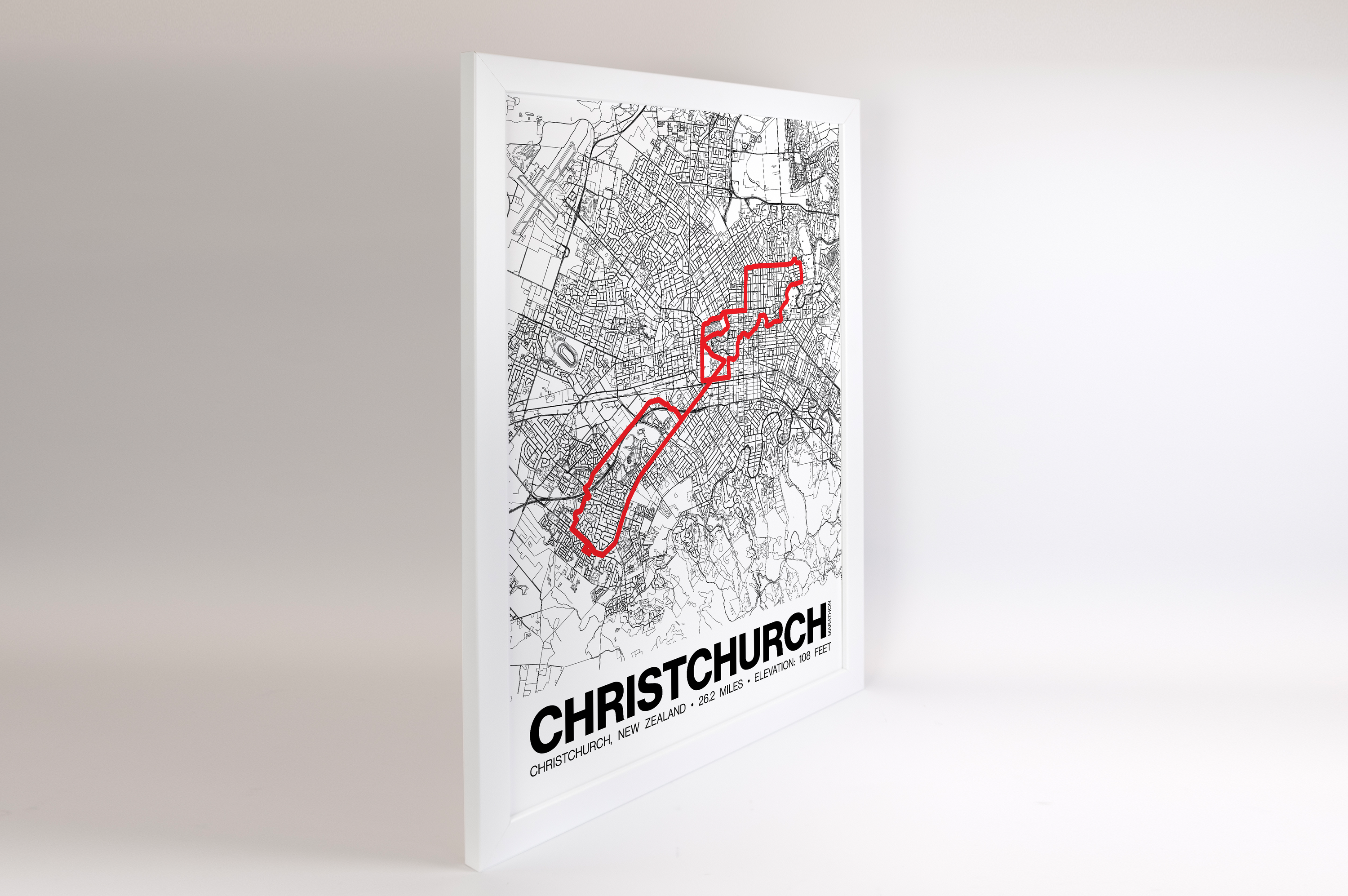 Christchurch Marathon Poster - Grid Style