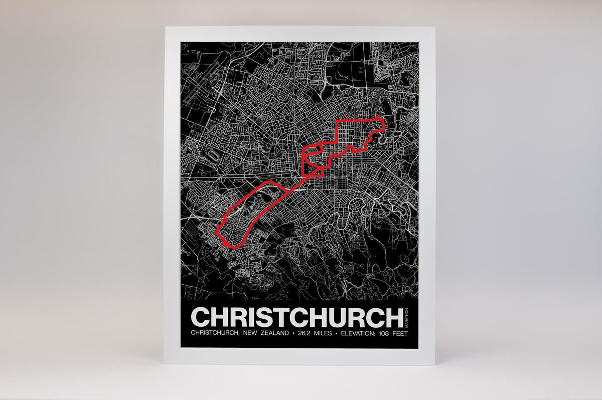 Christchurch Marathon Poster - Grid Style