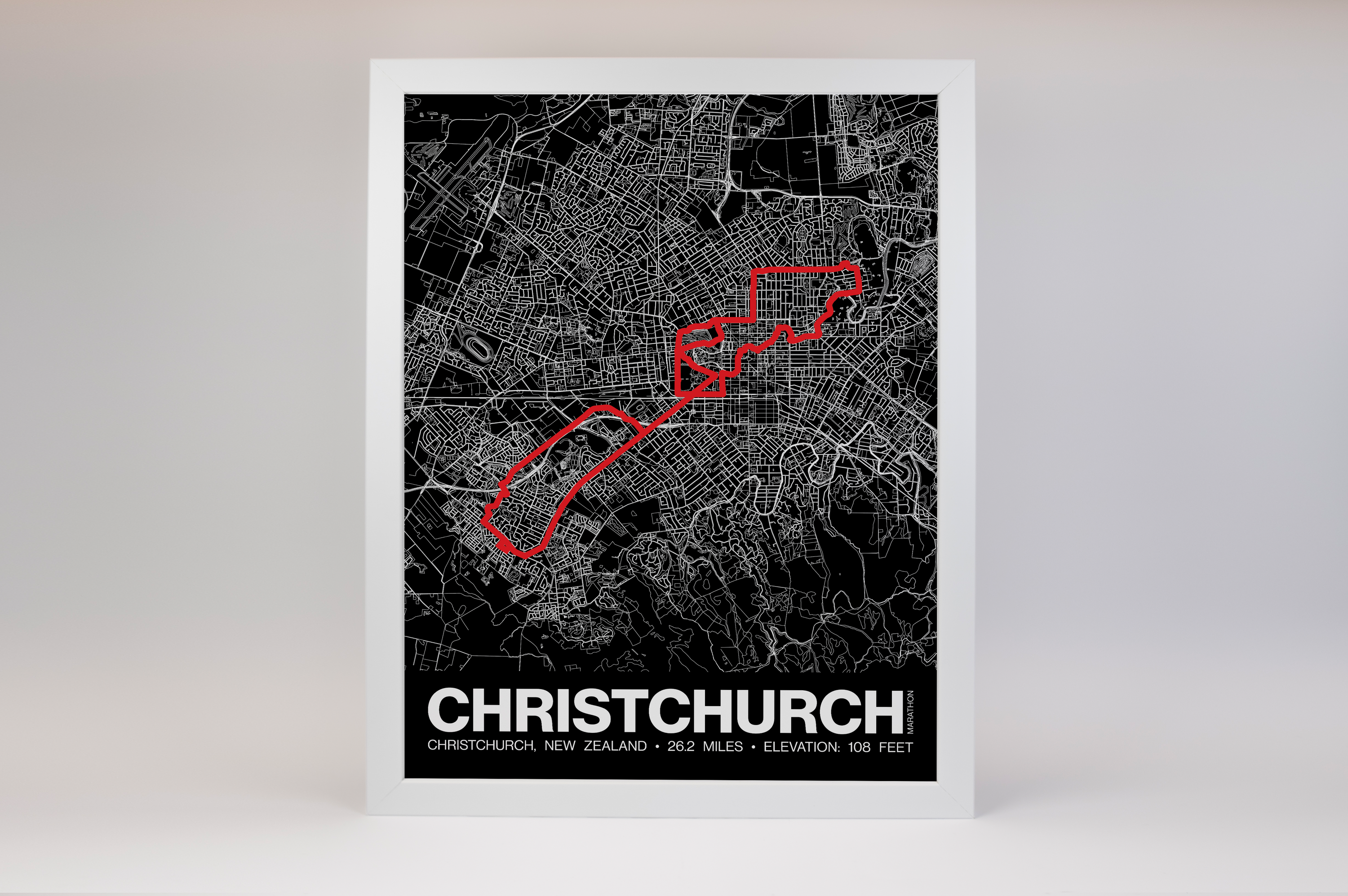 Christchurch Marathon Poster - Grid Style