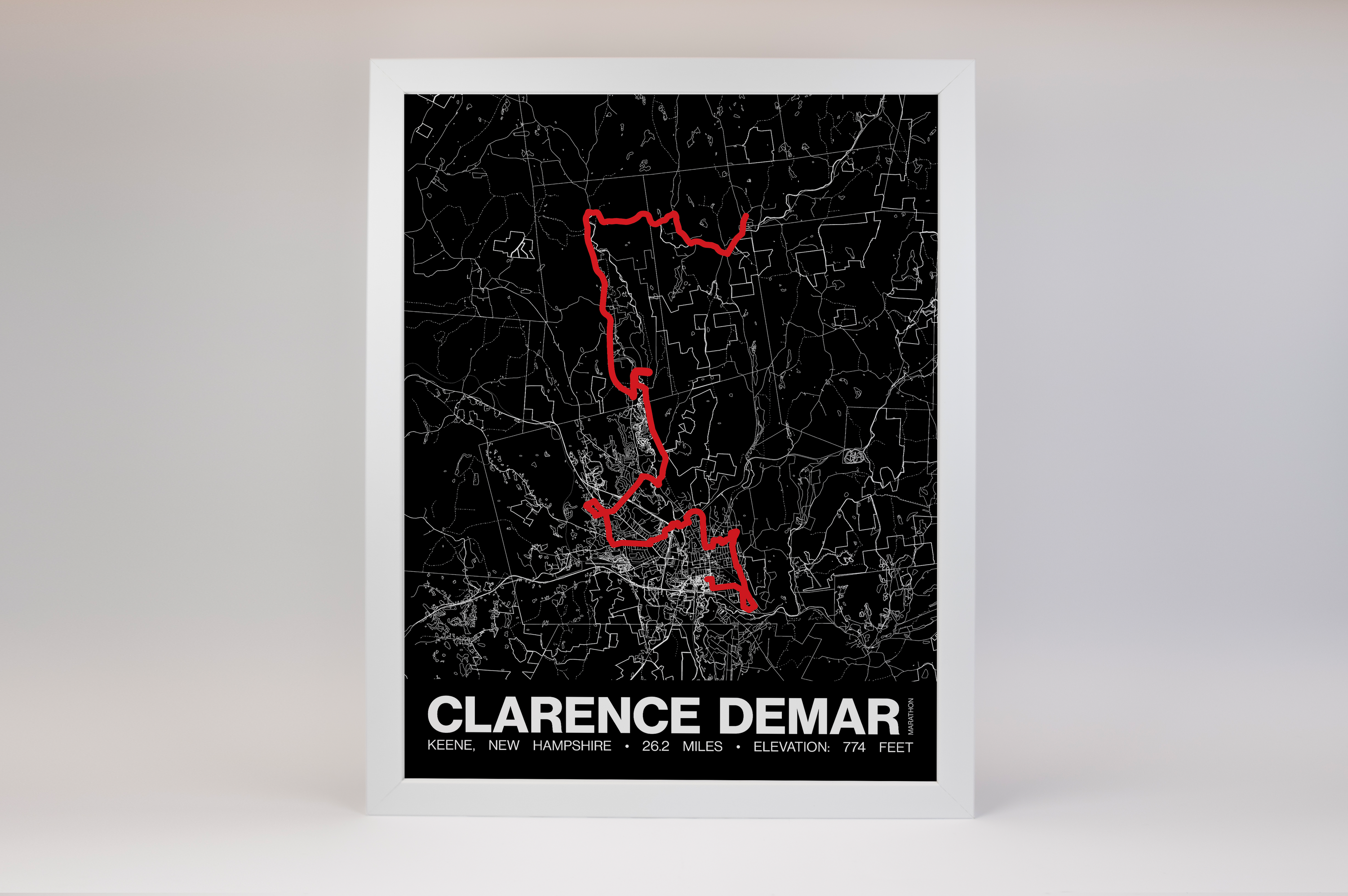 Clarence DeMar  Marathon Poster - Grid Style