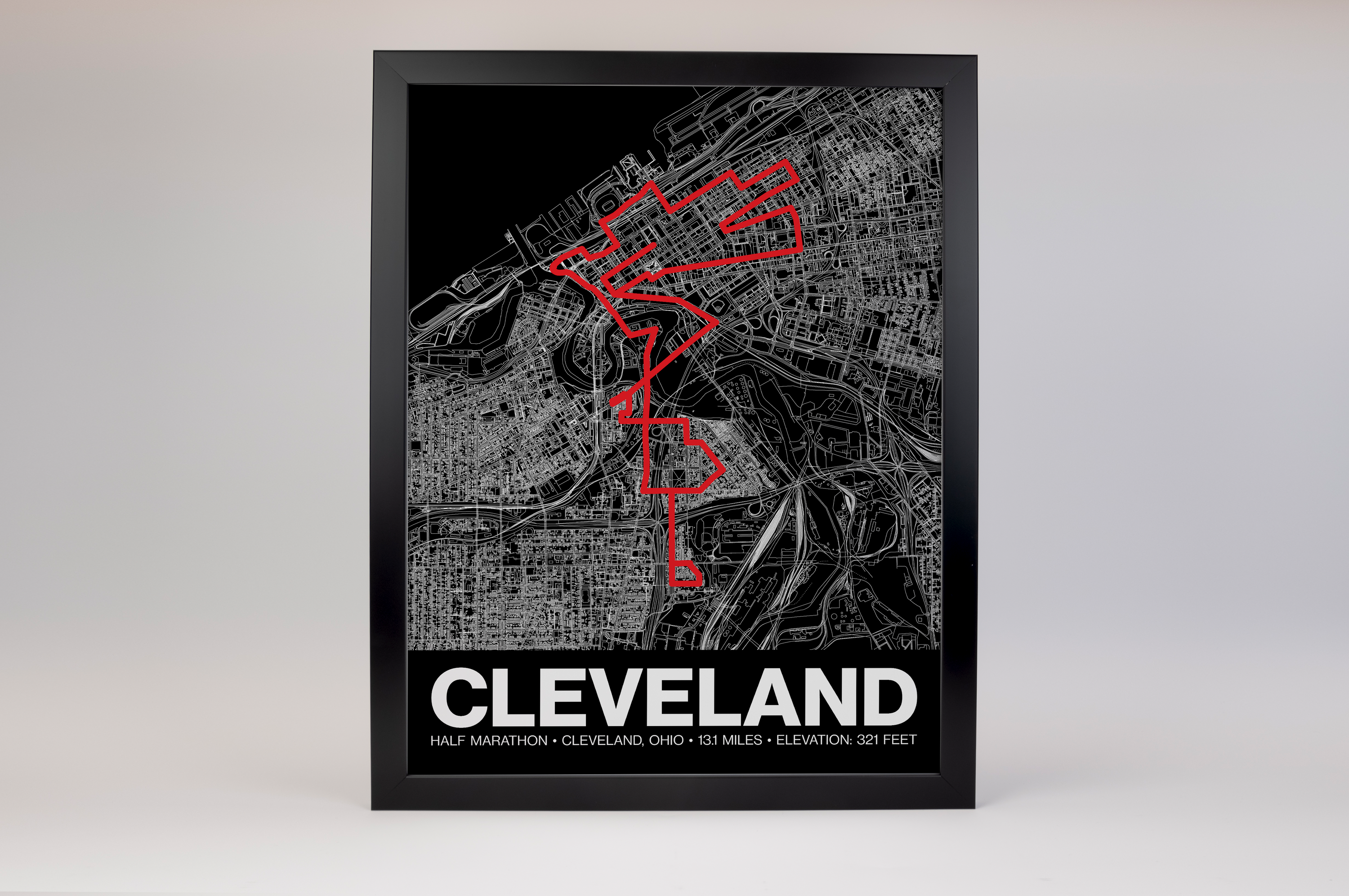 Cleveland Half Marathon Poster - Grid Style