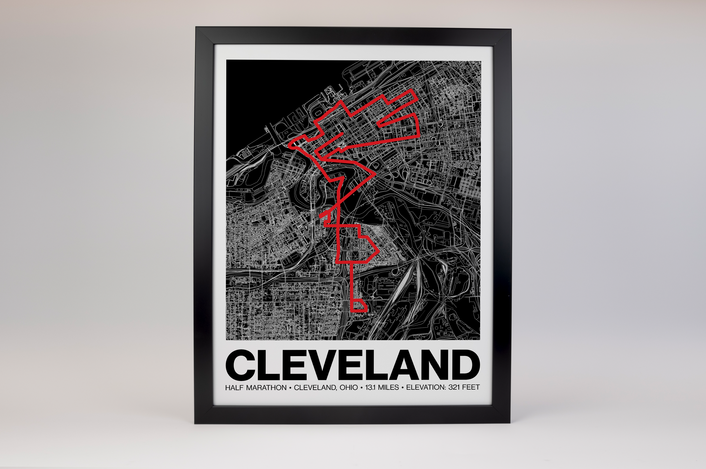 Cleveland Half Marathon Poster - Grid Style