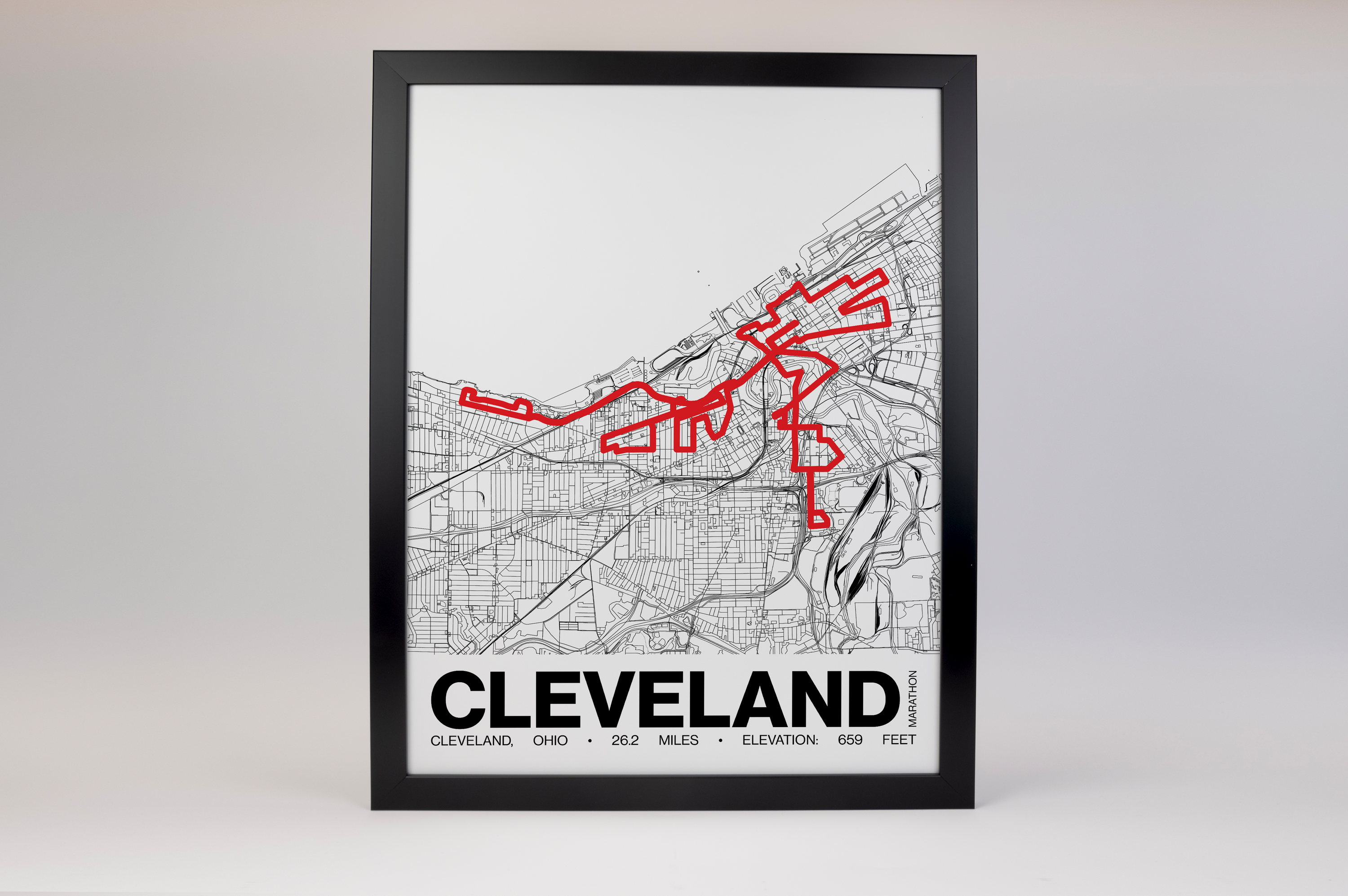 Cleveland Marathon Poster - Grid Style