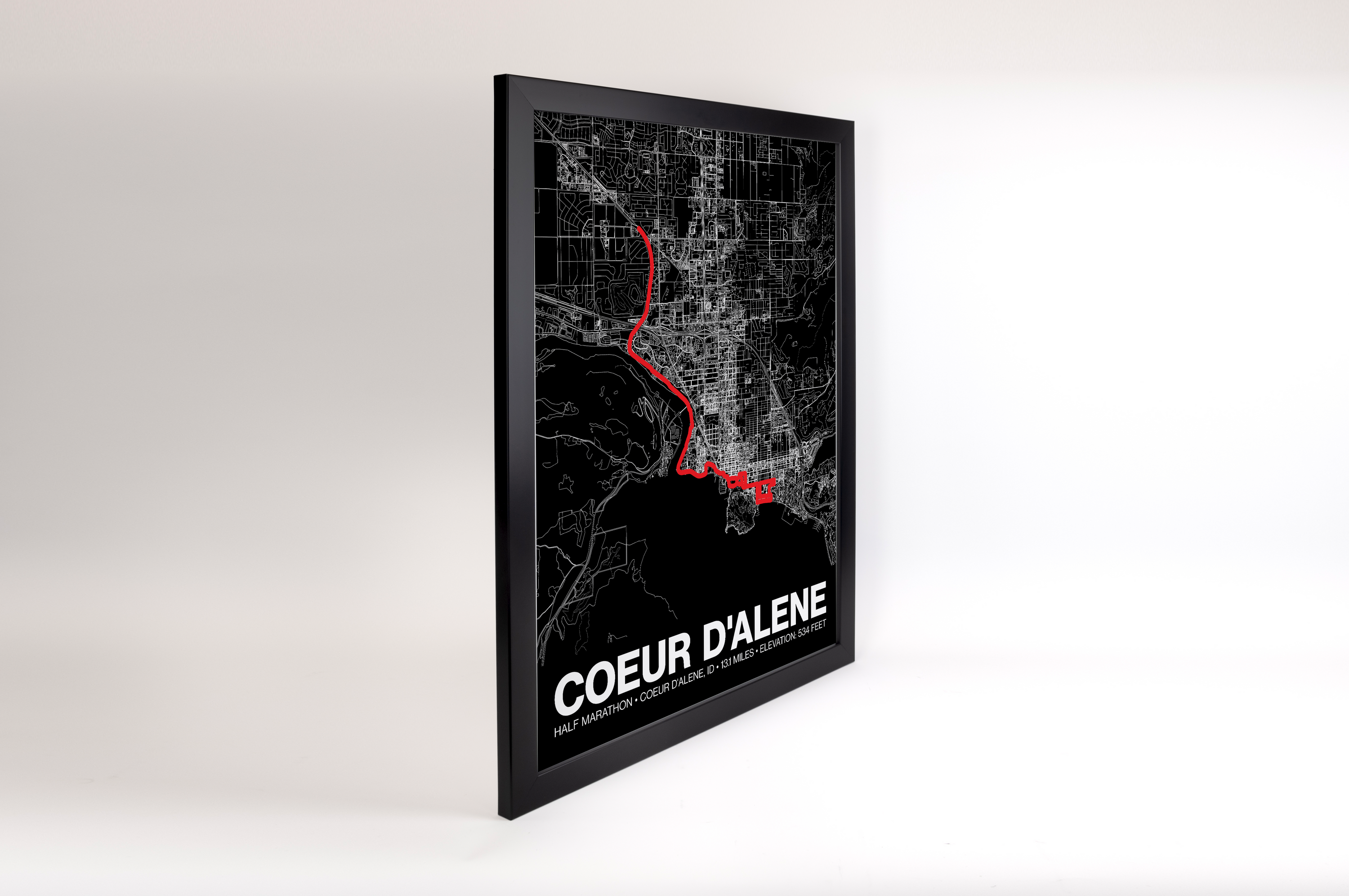 Coeur d'Alene Half Marathon Poster - Grid Style