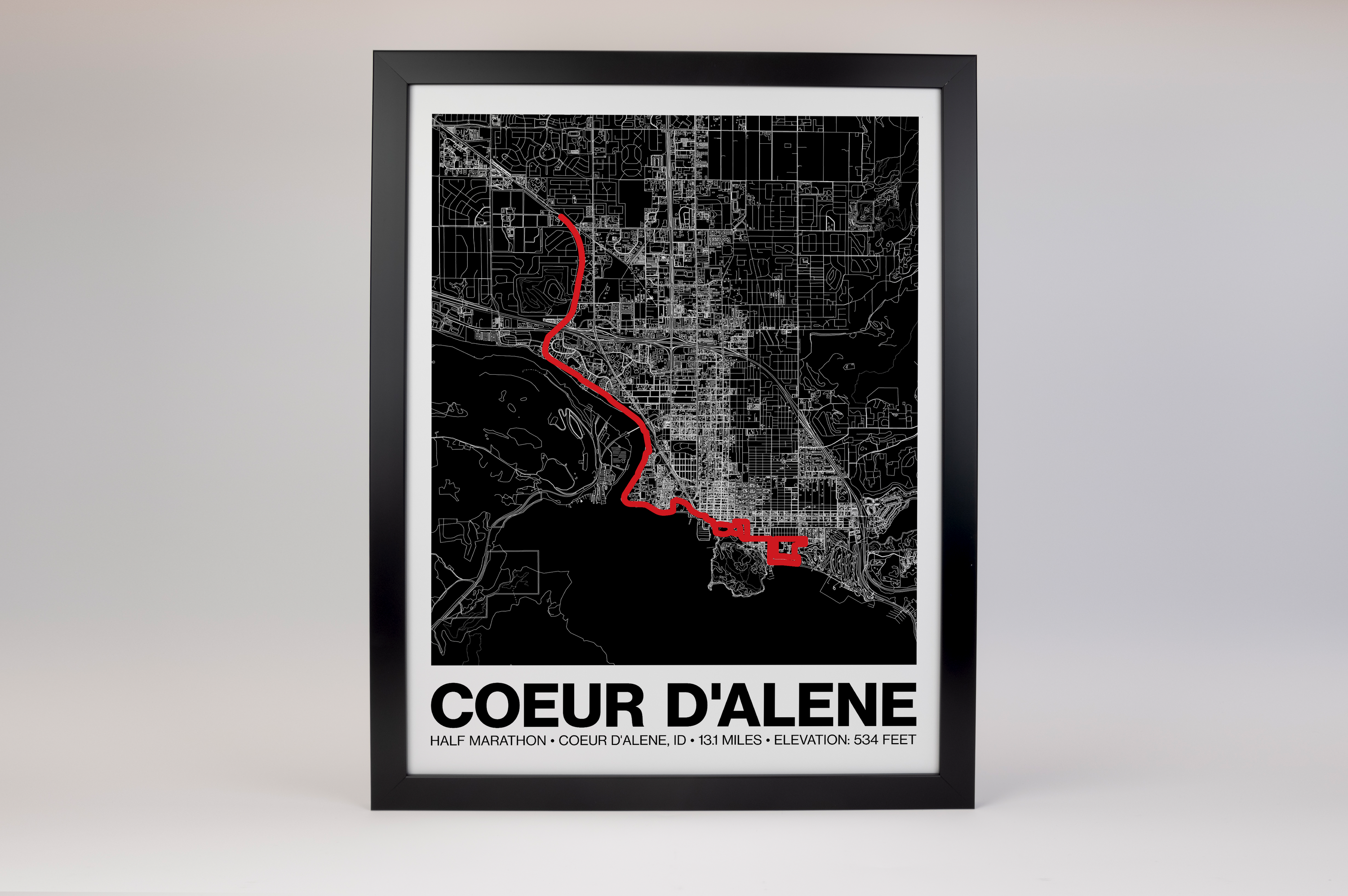 Coeur d'Alene Half Marathon Poster - Grid Style