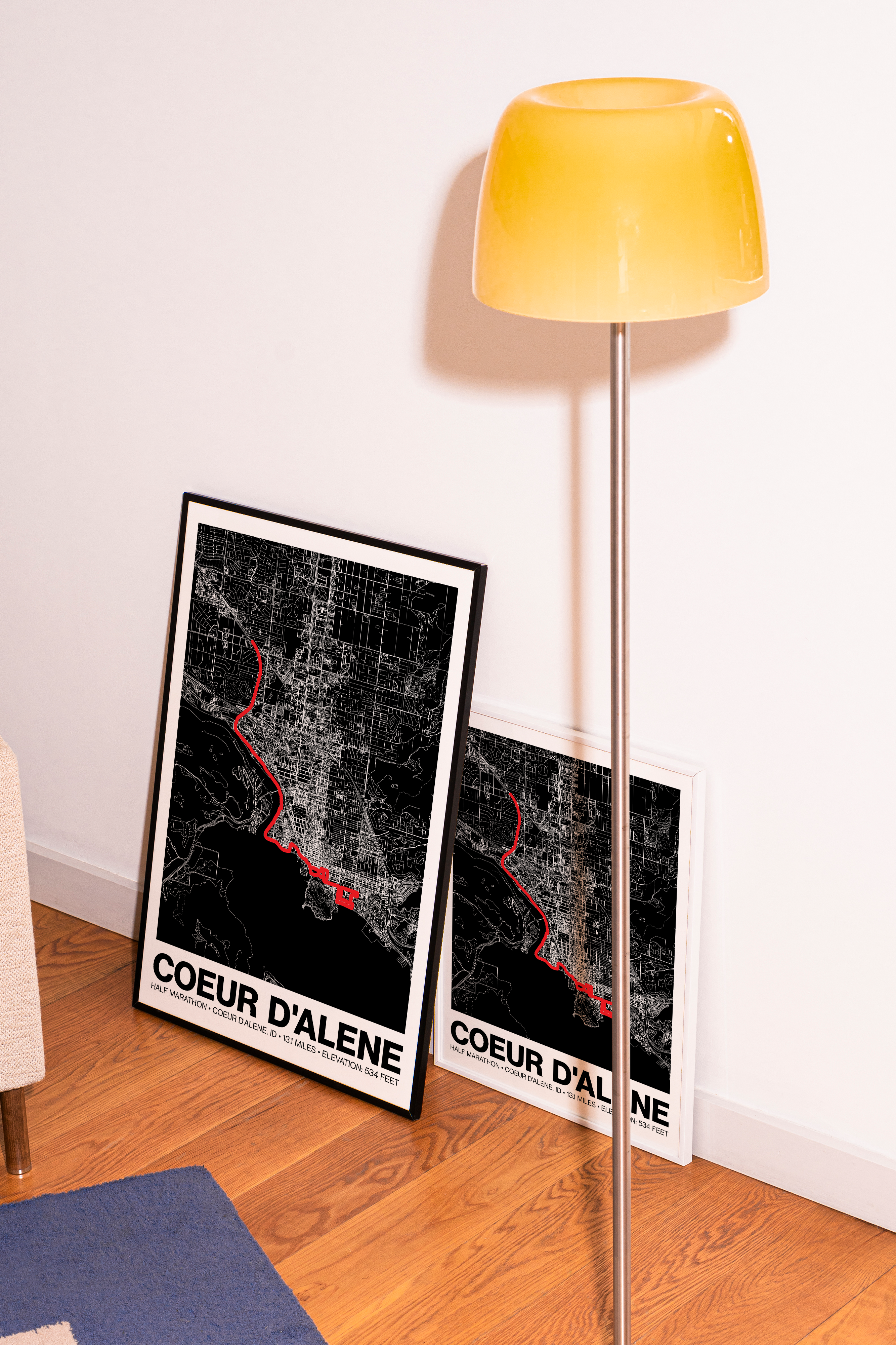 Coeur d'Alene Half Marathon Poster - Grid Style