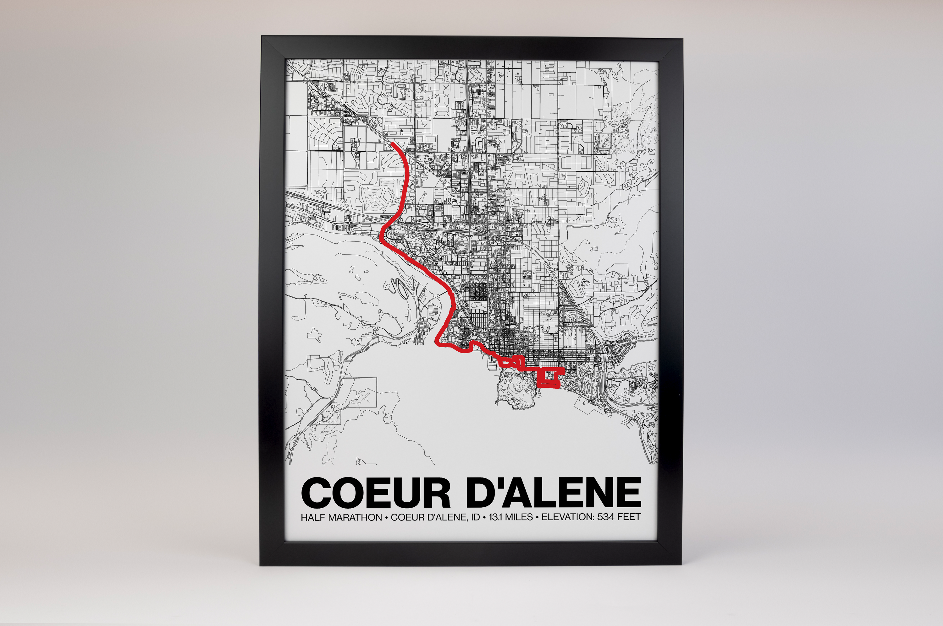 Coeur d'Alene Half Marathon Poster - Grid Style