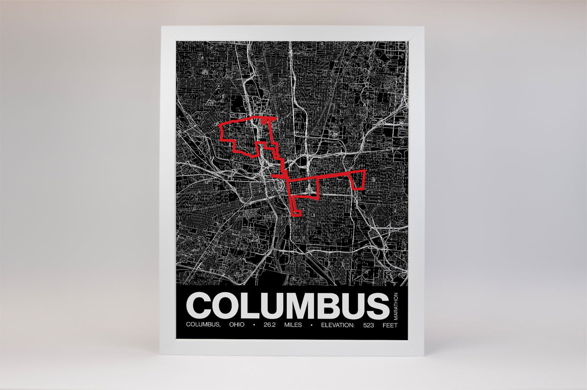 Columbus Marathon Poster - Grid Style