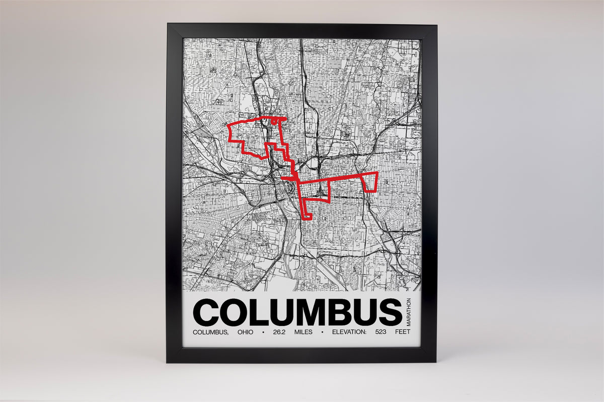 Columbus Marathon Poster - Grid Style
