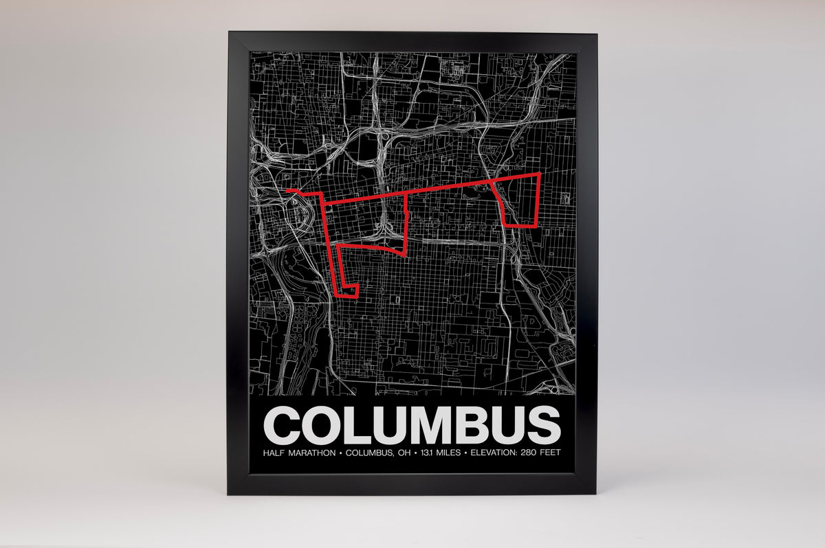 Columbus Half Marathon Poster - Grid Style