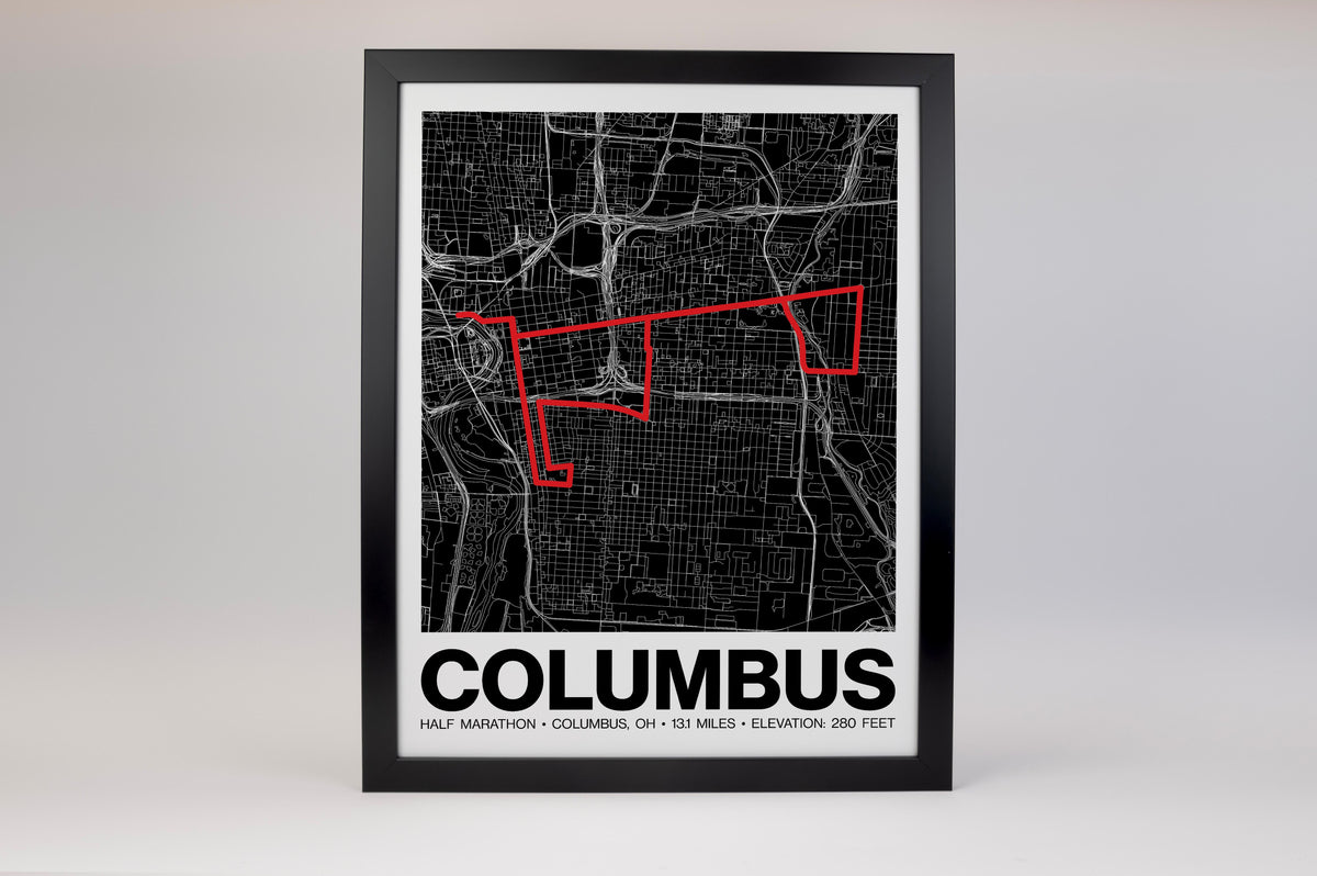 Columbus Half Marathon Poster - Grid Style