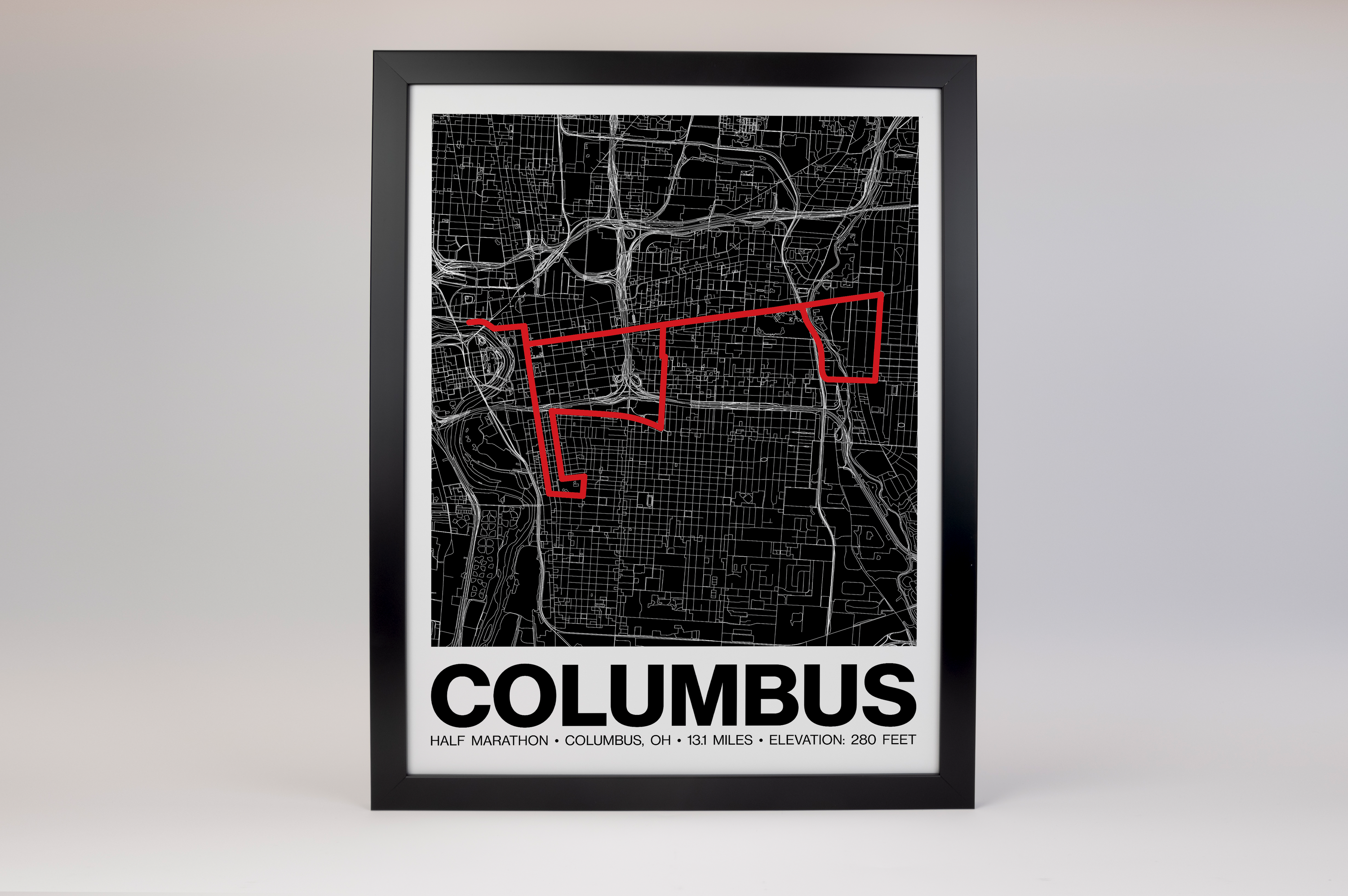 Columbus Half Marathon Poster - Grid Style