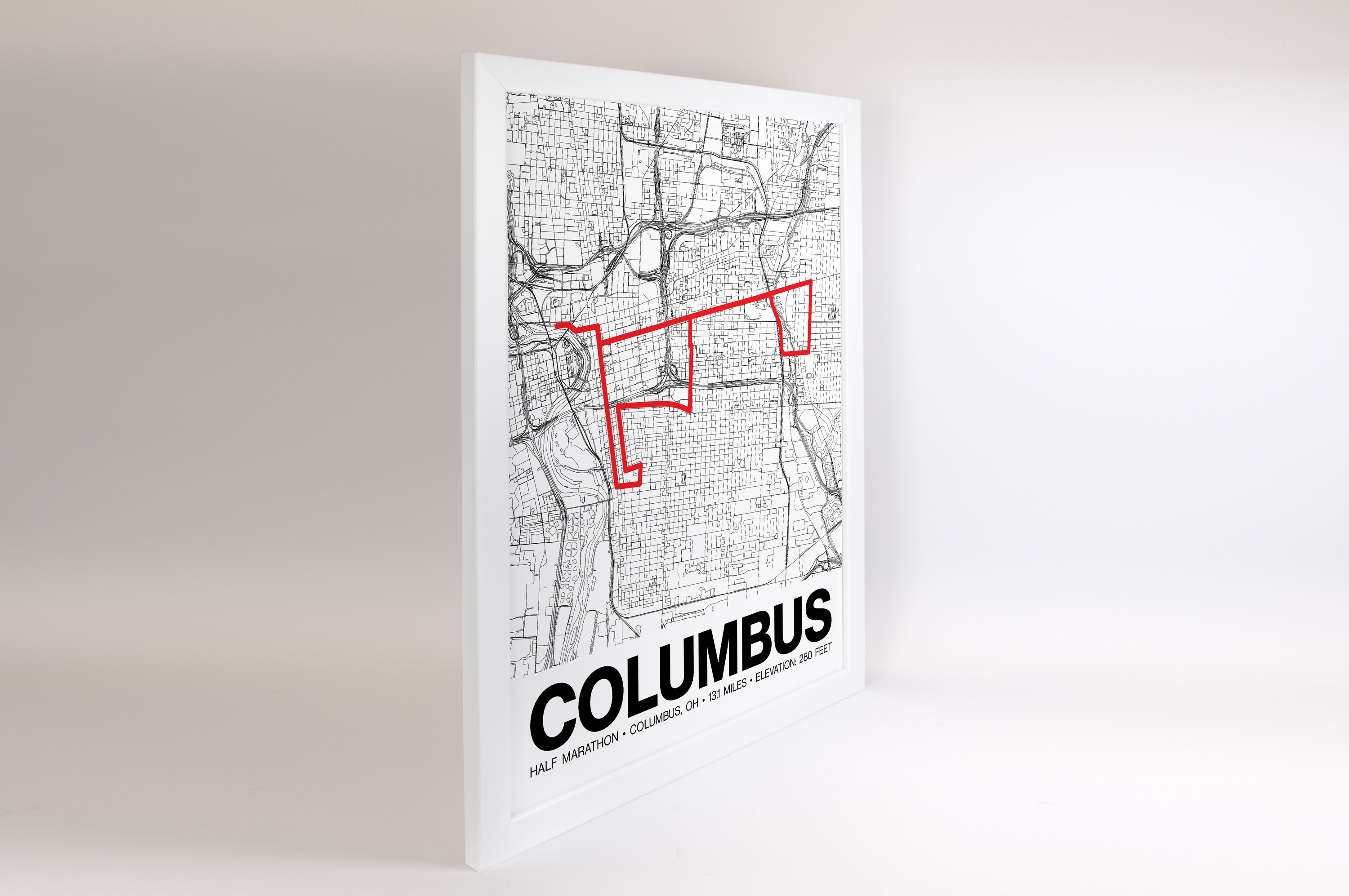 Columbus Half Marathon Poster - Grid Style