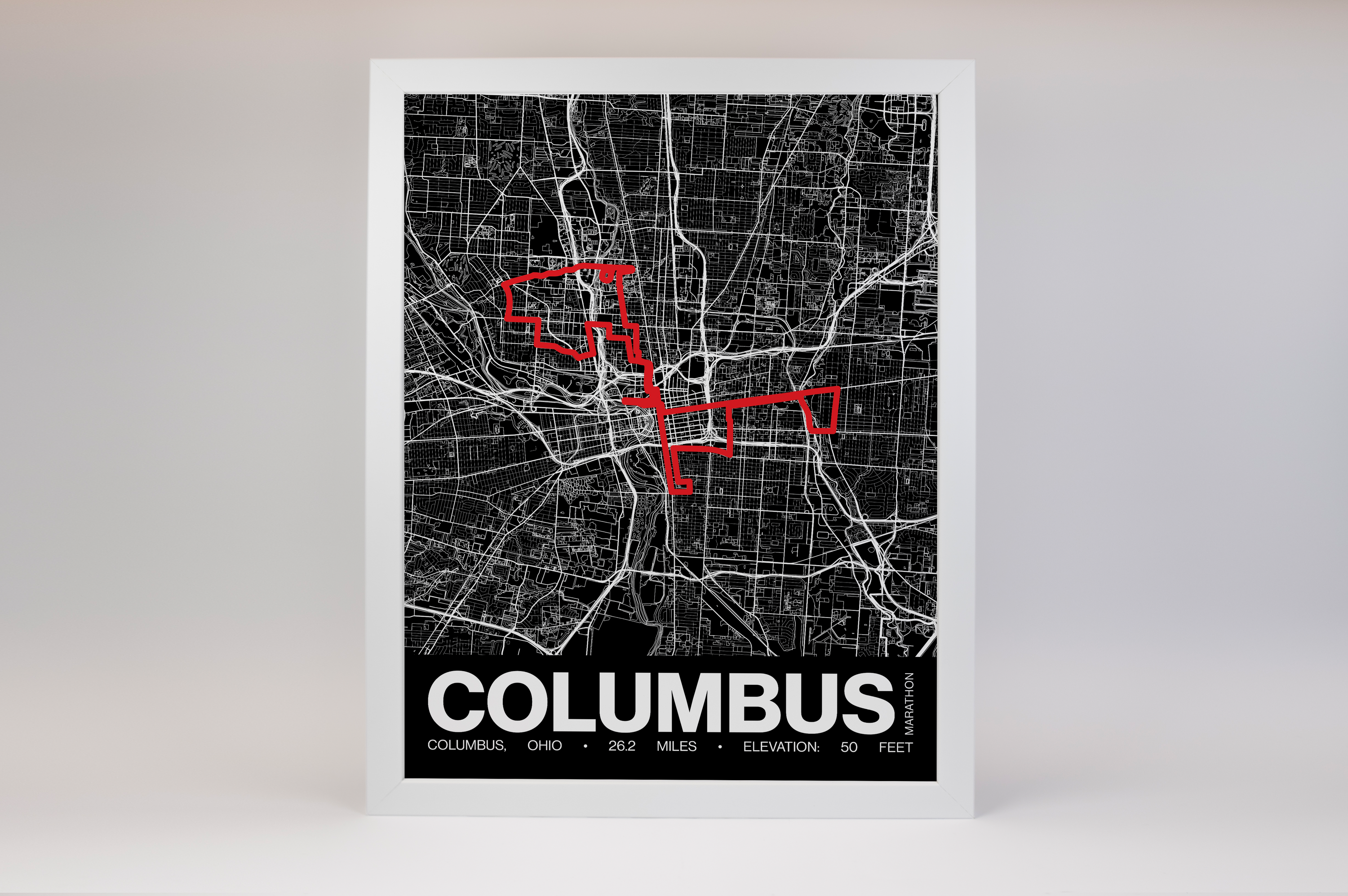 Columbus Marathon Poster - Grid Style
