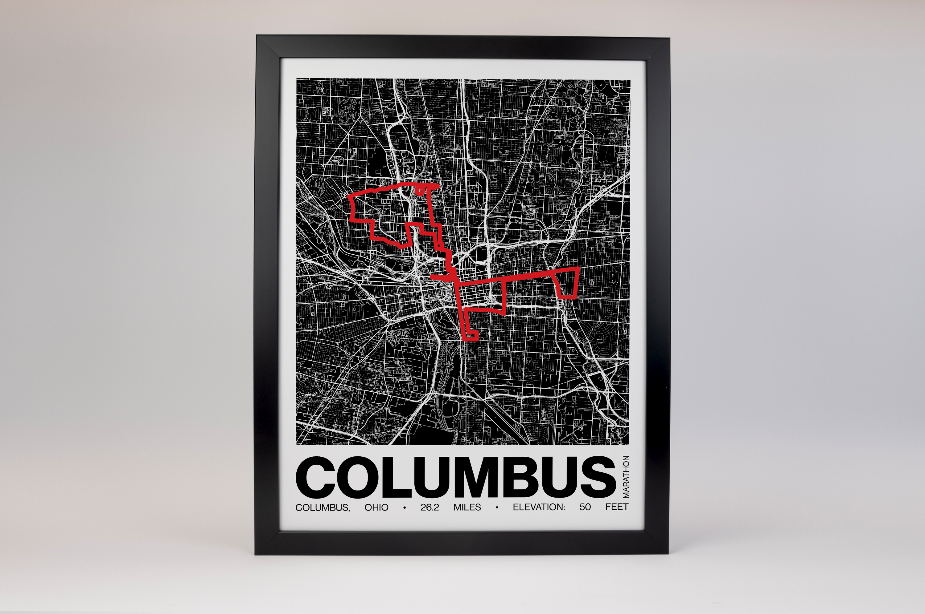 Columbus Marathon Poster - Grid Style